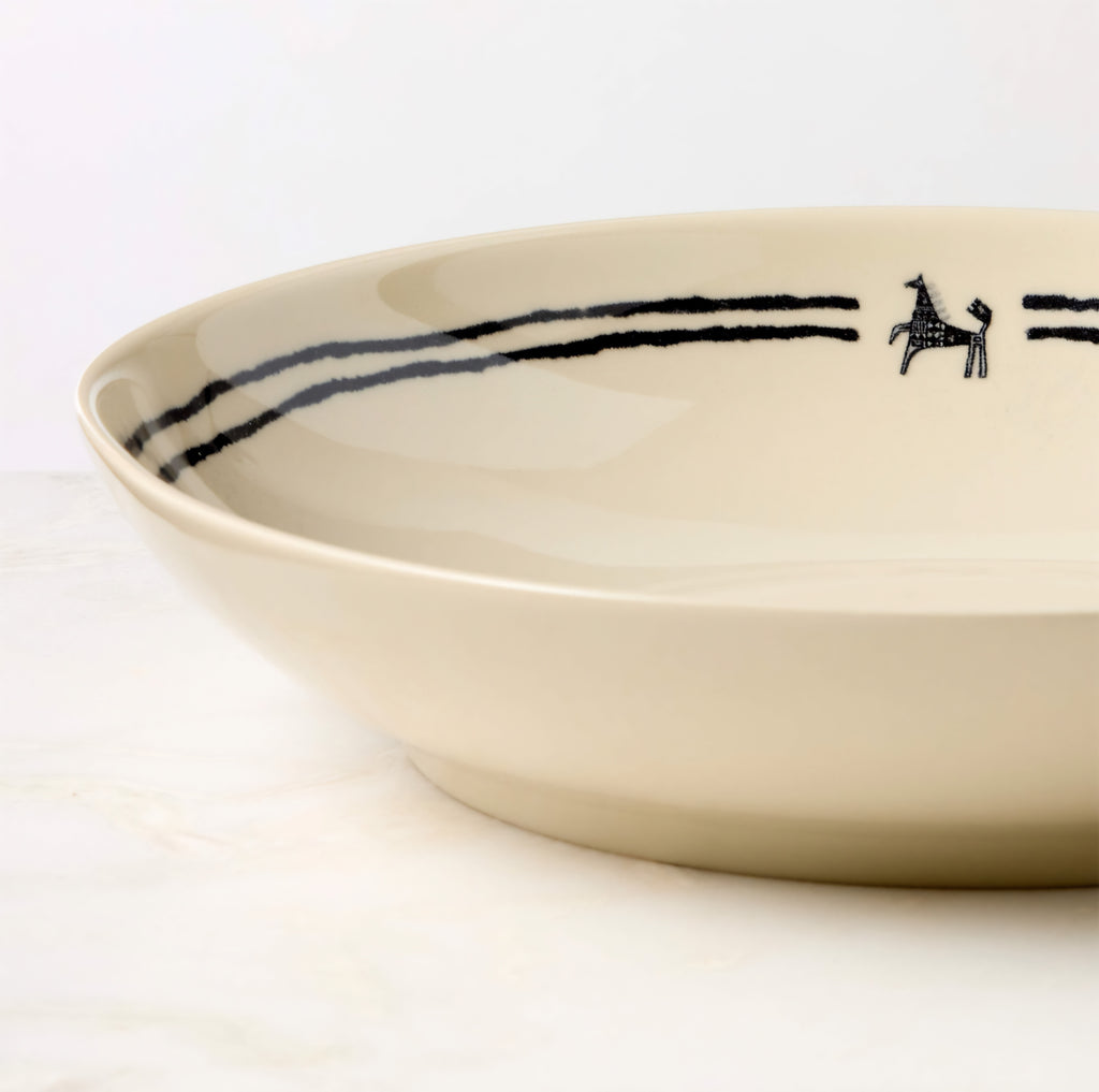 THE ONE × Corvo — White and Black Patterned Serving Bowl