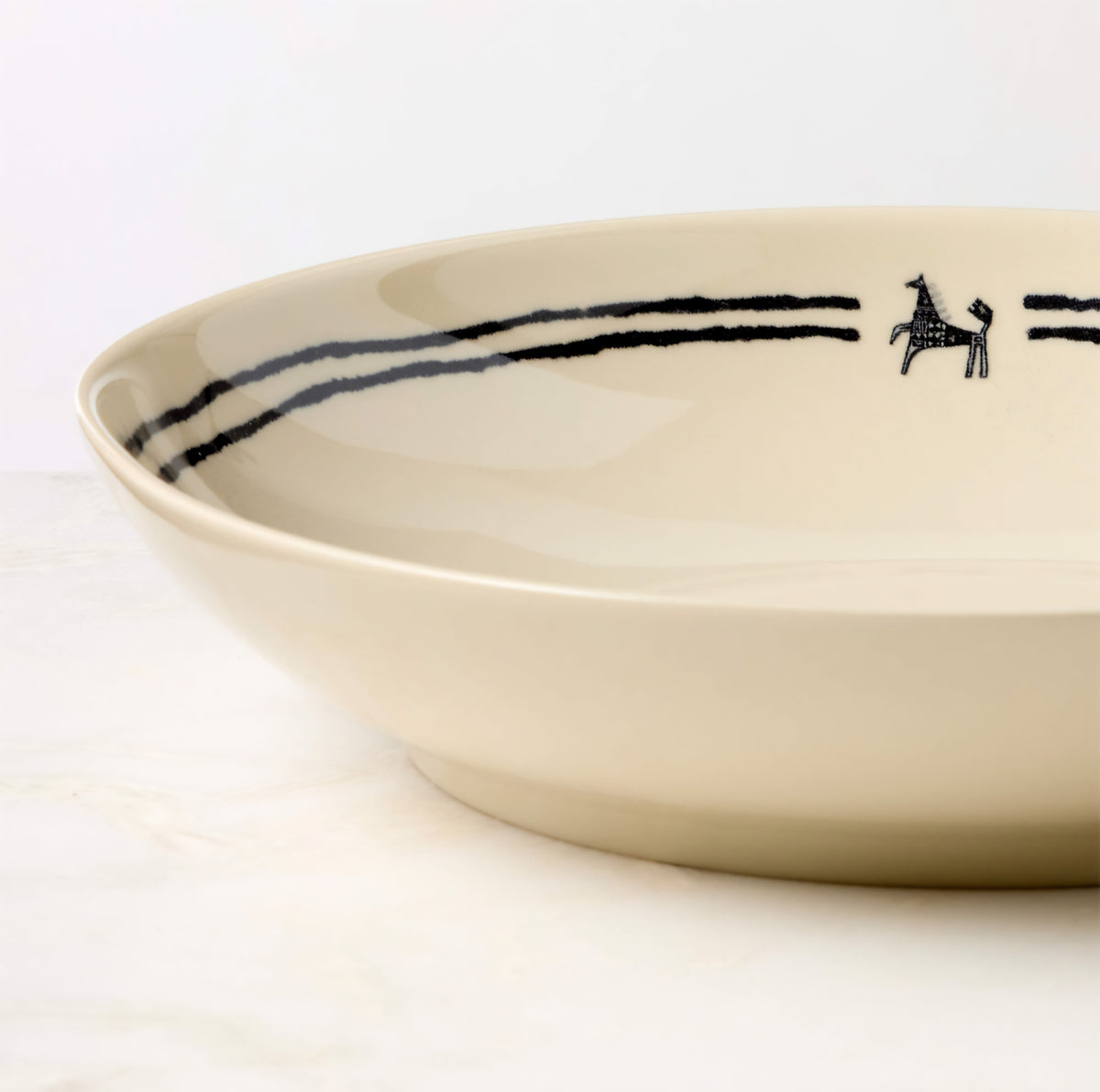THE ONE × Corvo — White and Black Patterned Serving Bowl