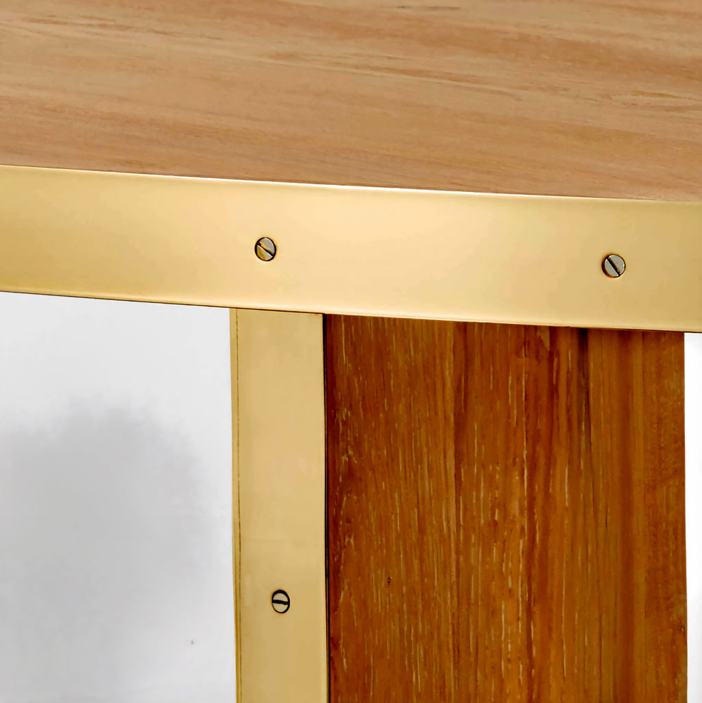 THE ONE × Albertine — Oval Oak and Unlacquered Brass Dining Table