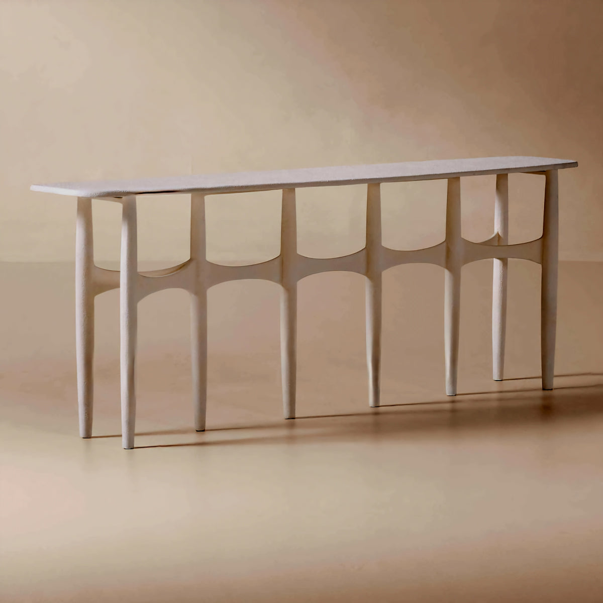 THE ONE × Bixby — White Cast Aluminum Console Table