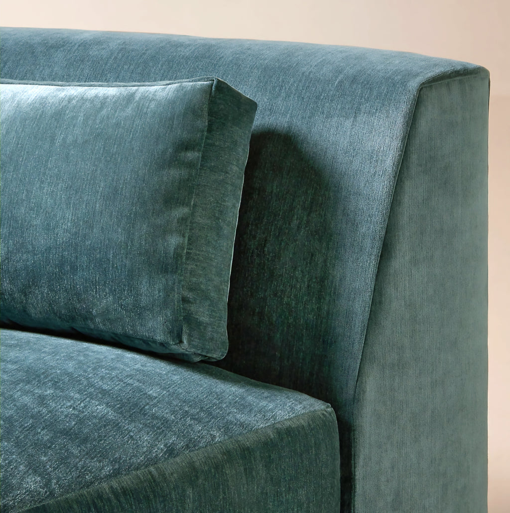 THE ONE × Sonora — Curved Blue Performance Velvet 
2-Piece Sofa
