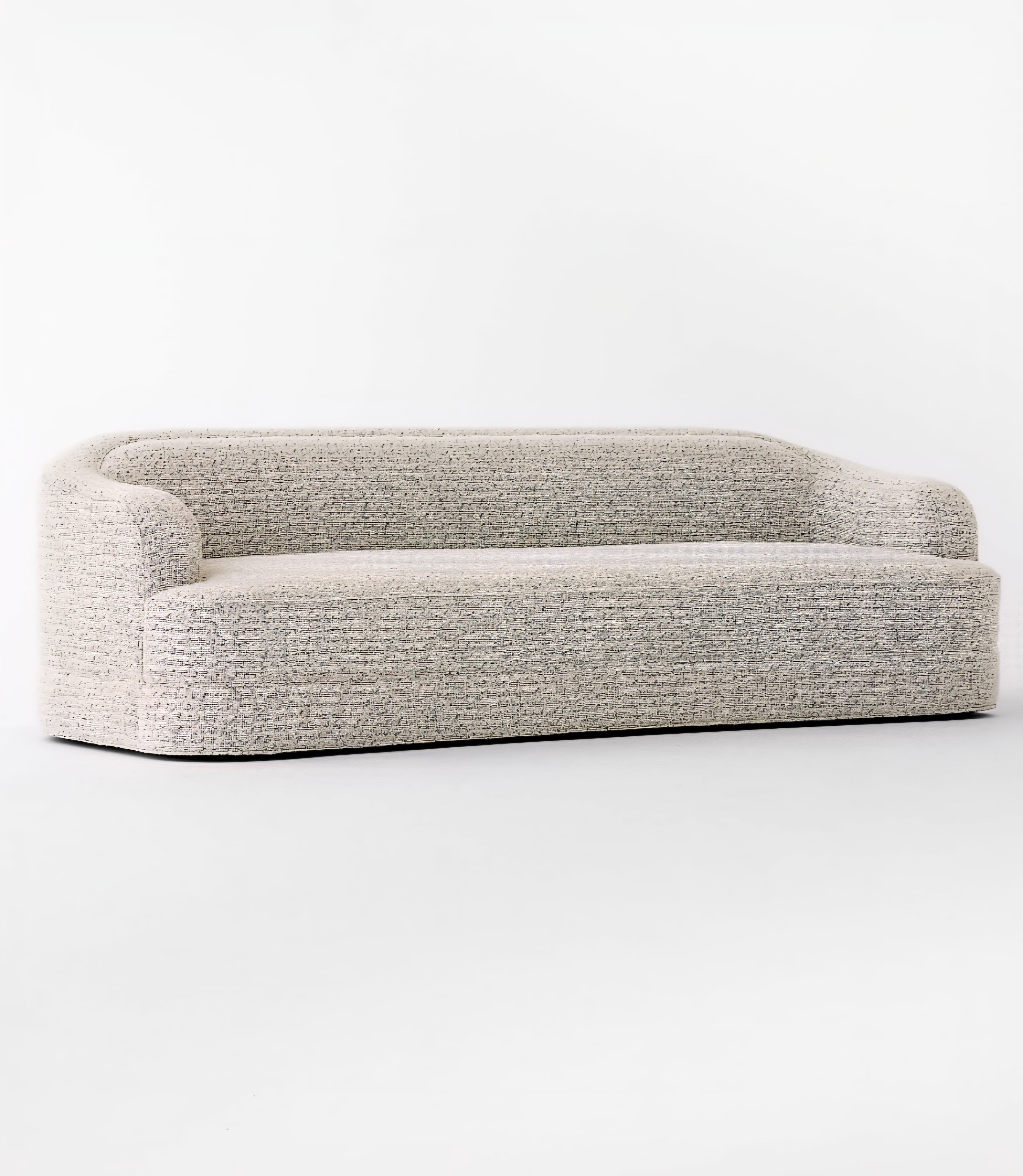 THE ONE × Mylene — Black and White Boucle Curved Sofa by goop