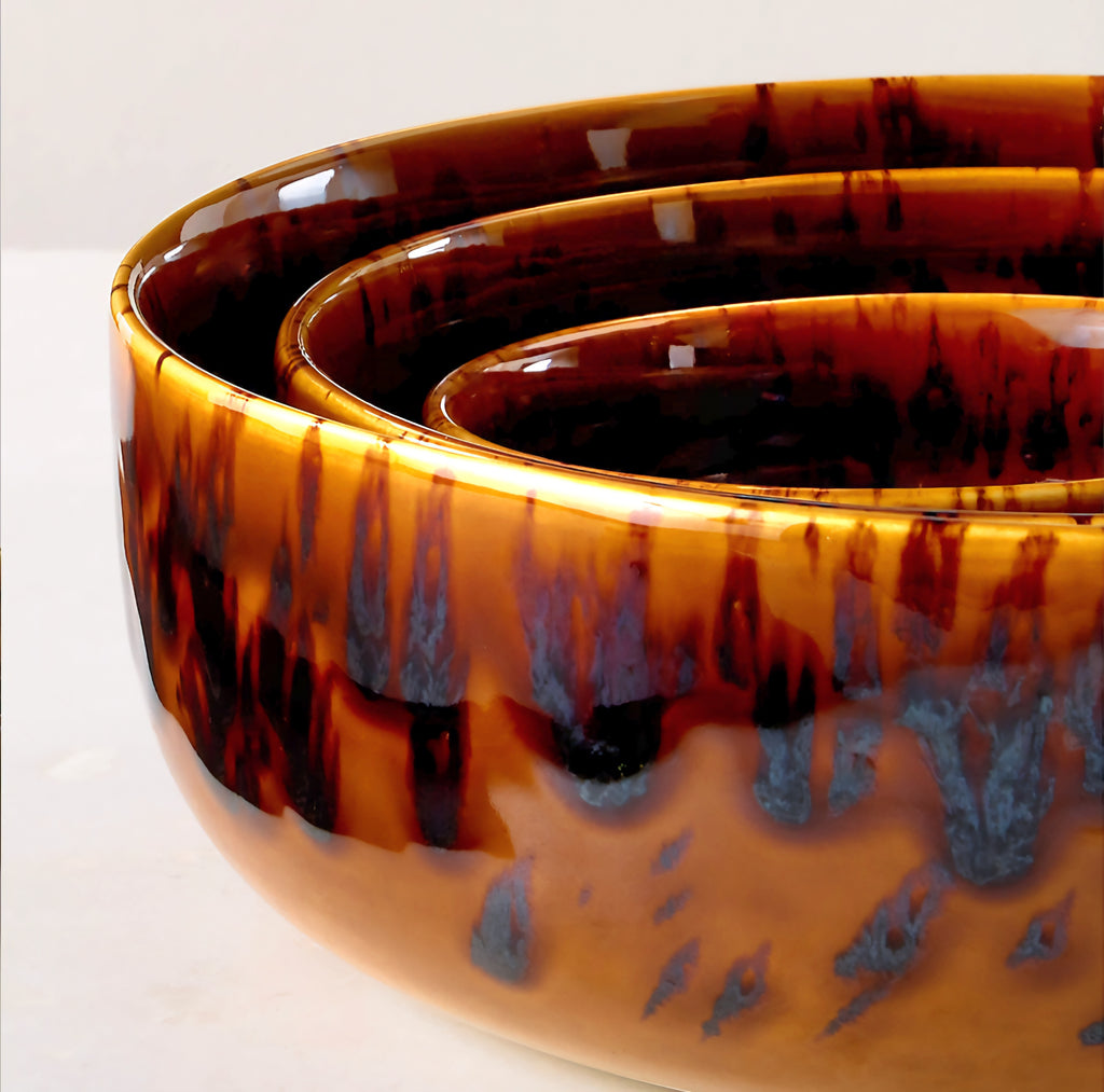 THE ONE × Tara — 3‑Piece Tortoise Serving Bowls
