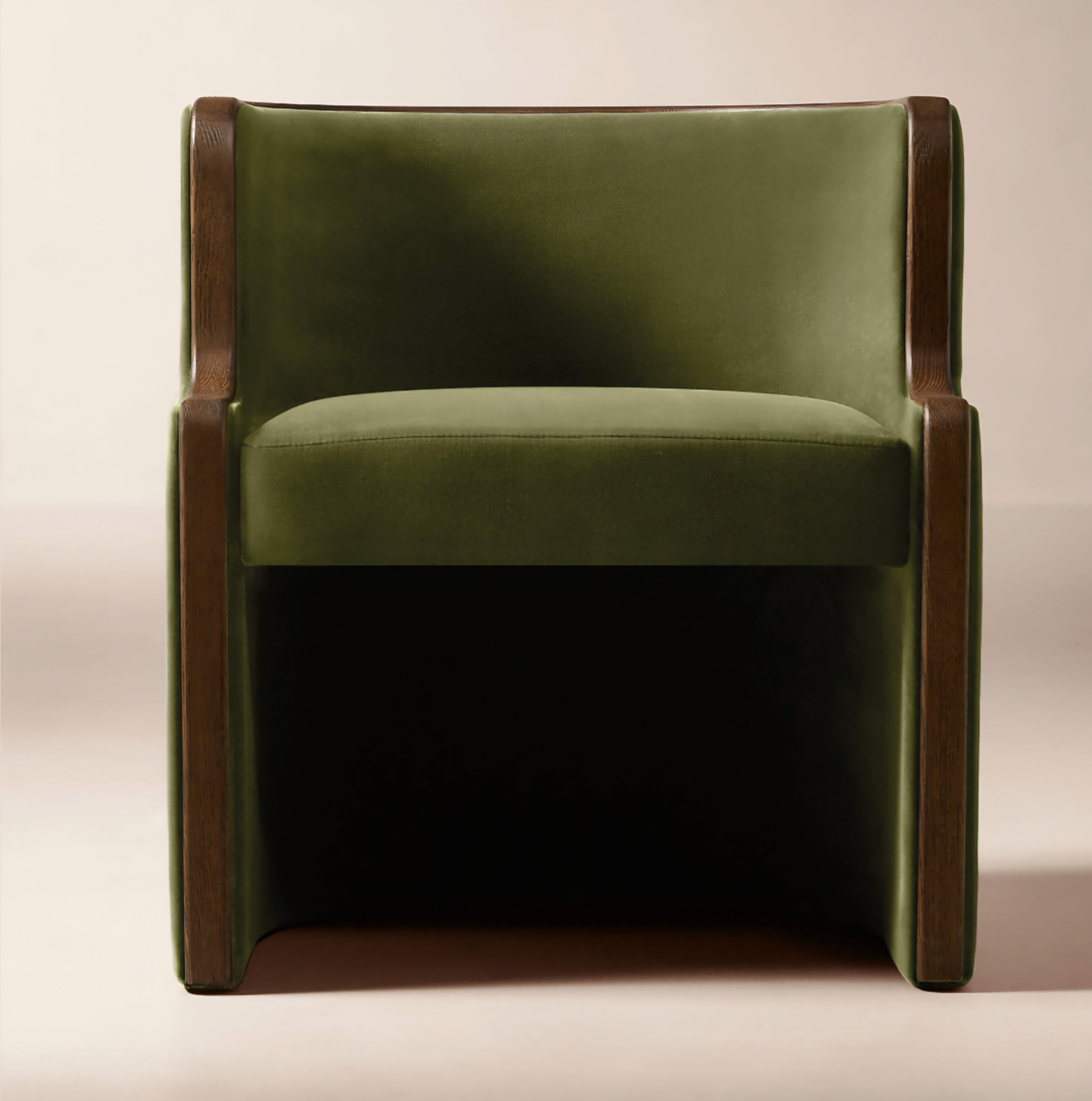 THE ONE × Chester — Olive Green Velvet Dining Chair