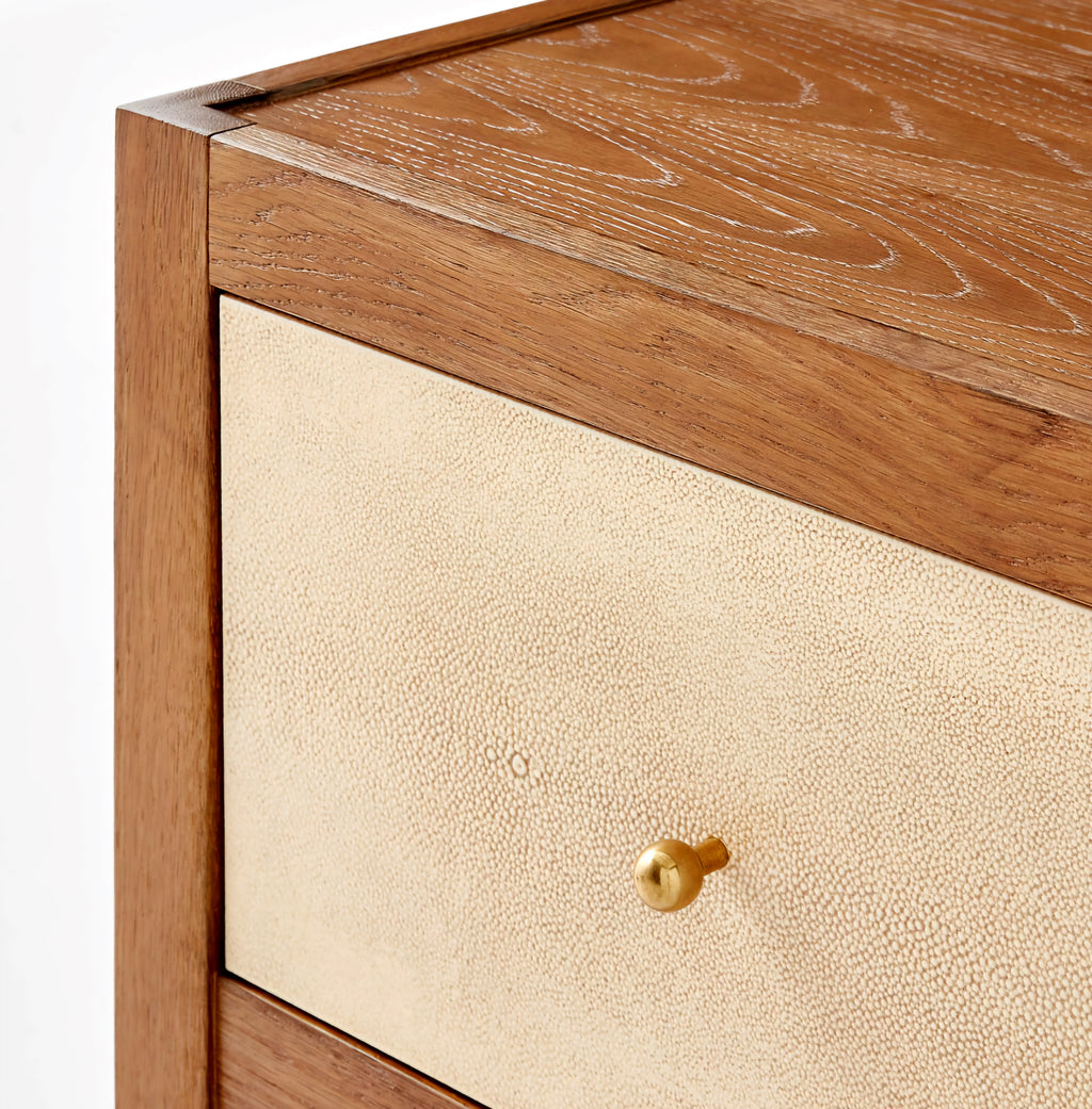 THE ONE × Layton — White Oak and Shagreen 6-Drawer Dresser