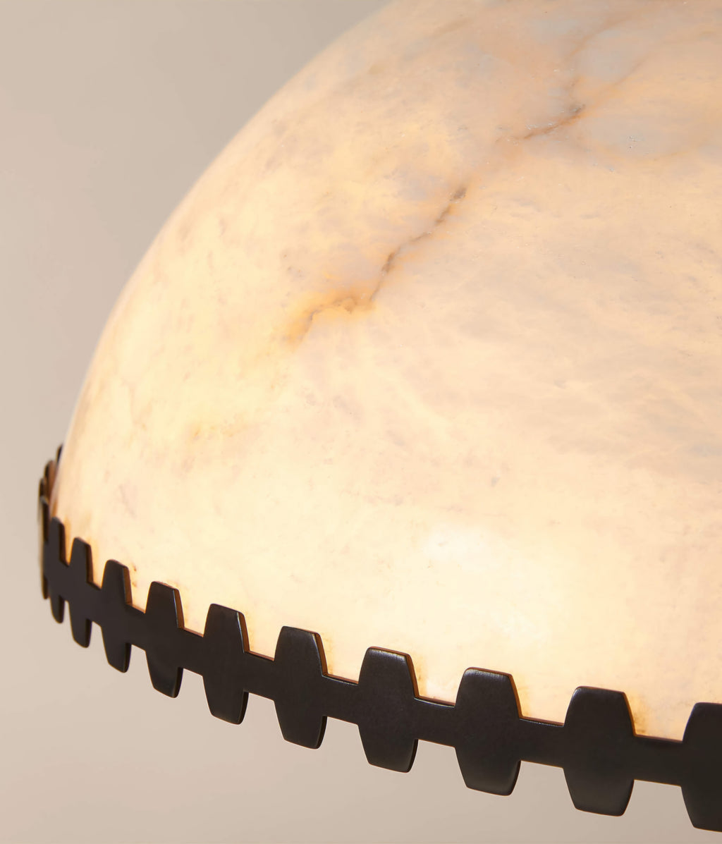 THE ONE × Oceana — Black Metal Floor Lamp with Alabaster Shade