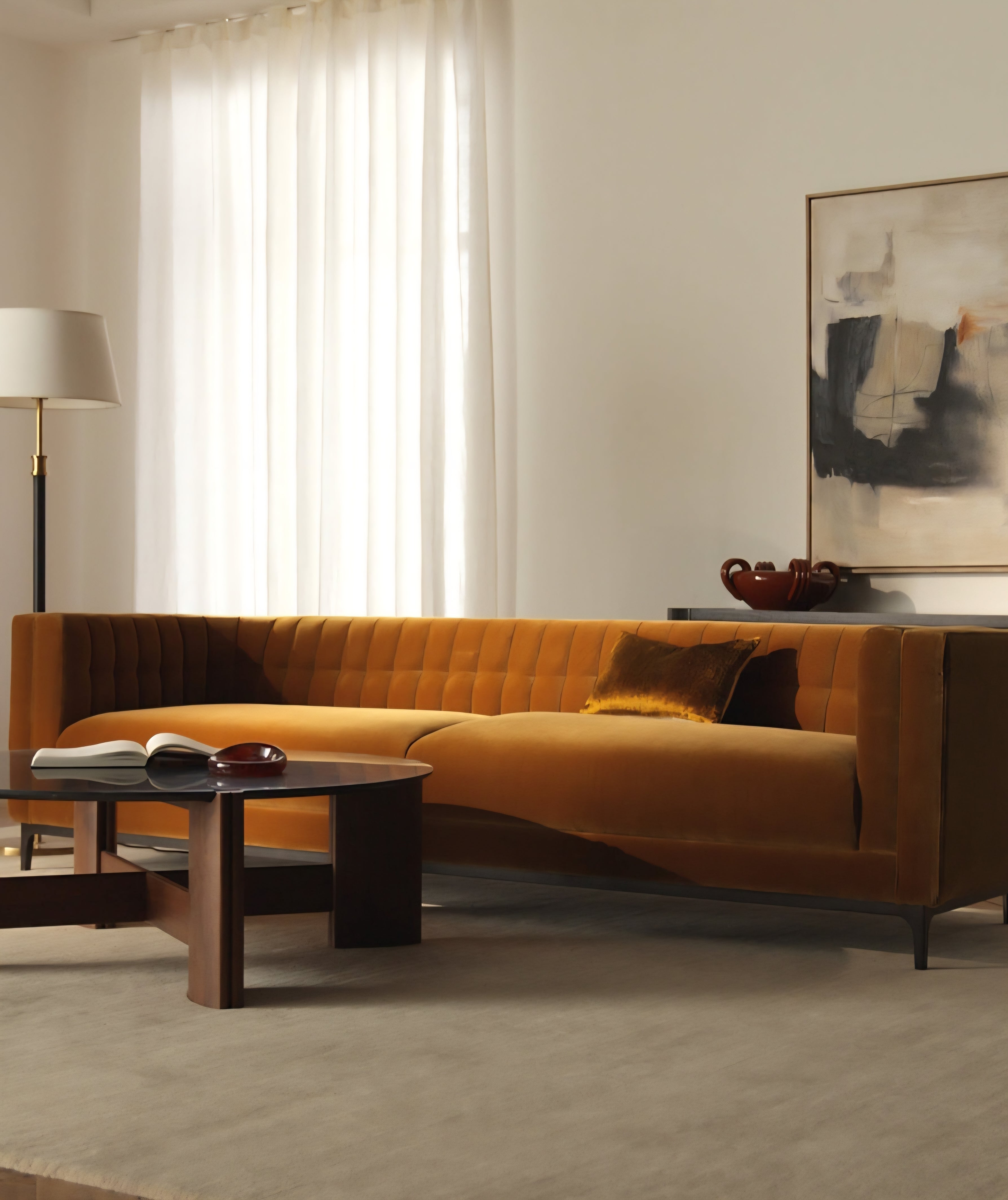 THE ONE × Ambroise — Light Taupe Velvet Sofa