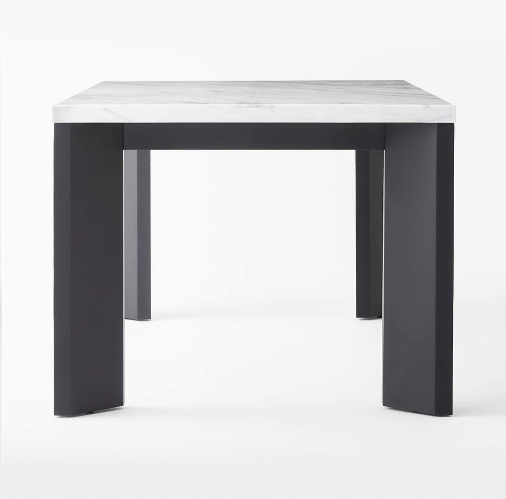 THE ONE × Sydney — Rectangular Carrara Marble Dining Table with Black Steel Legs