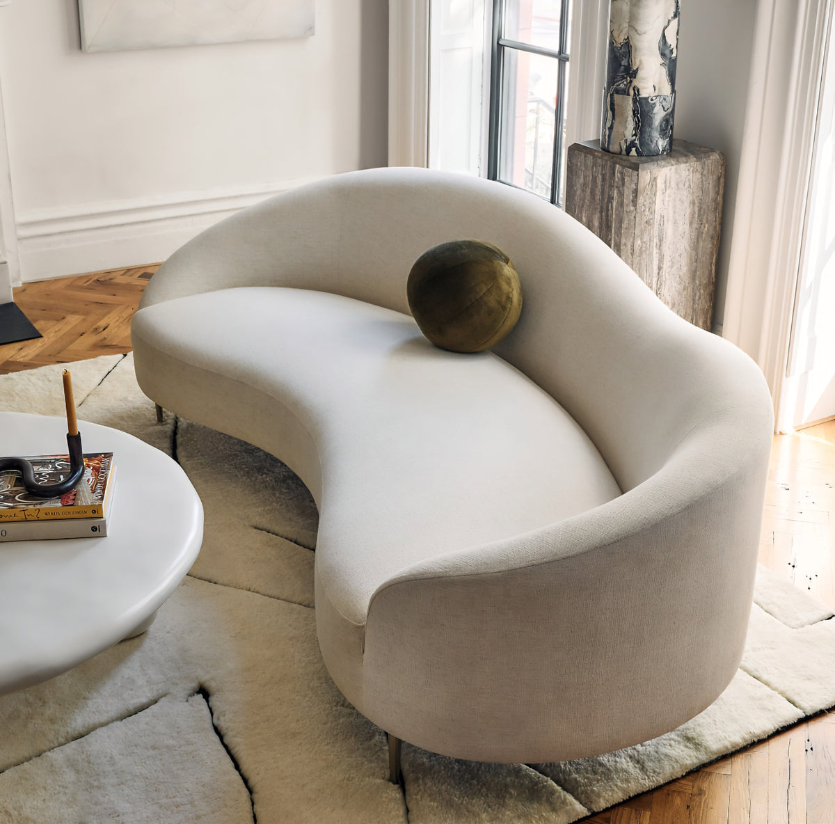 THE ONE × Curvo — White Performance Fabric Sofa by Goop