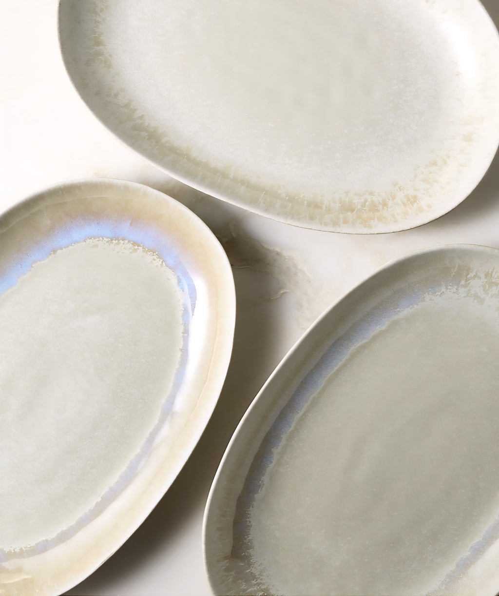 THE ONE × Drift — Oval Black Serving Platter with Reactive Glaze