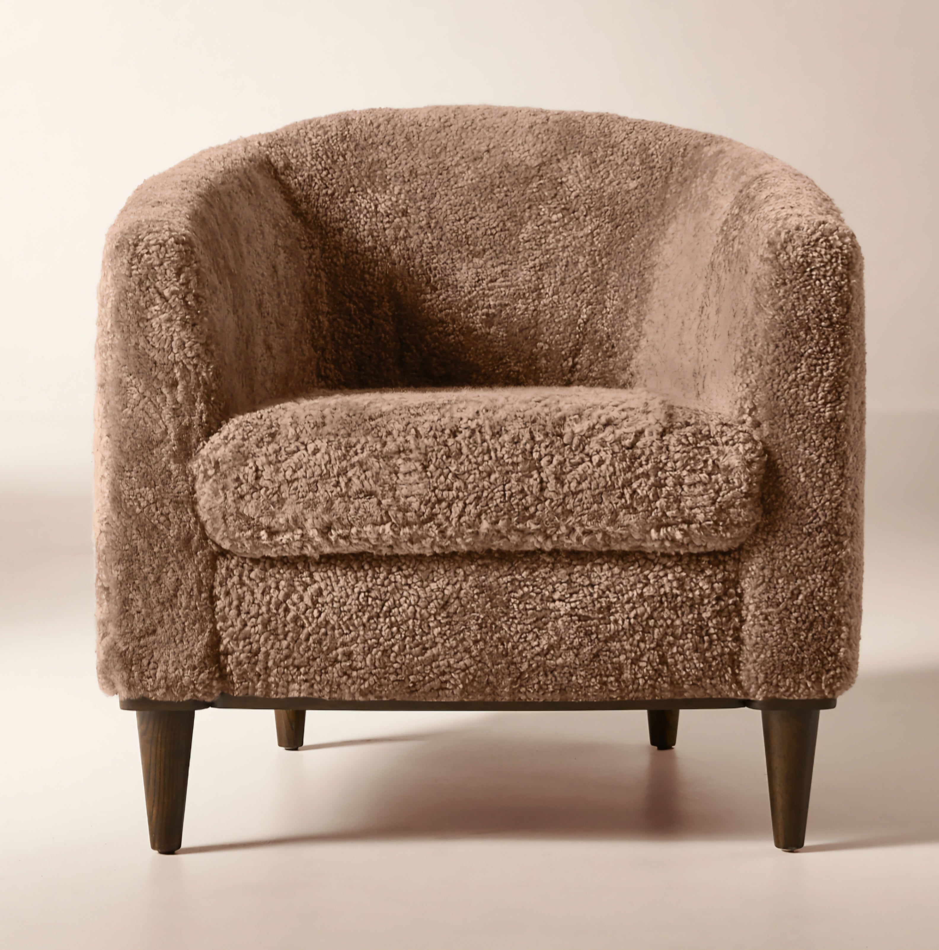 THE ONE × Mayfair — Taupe Shearling Accent Chair