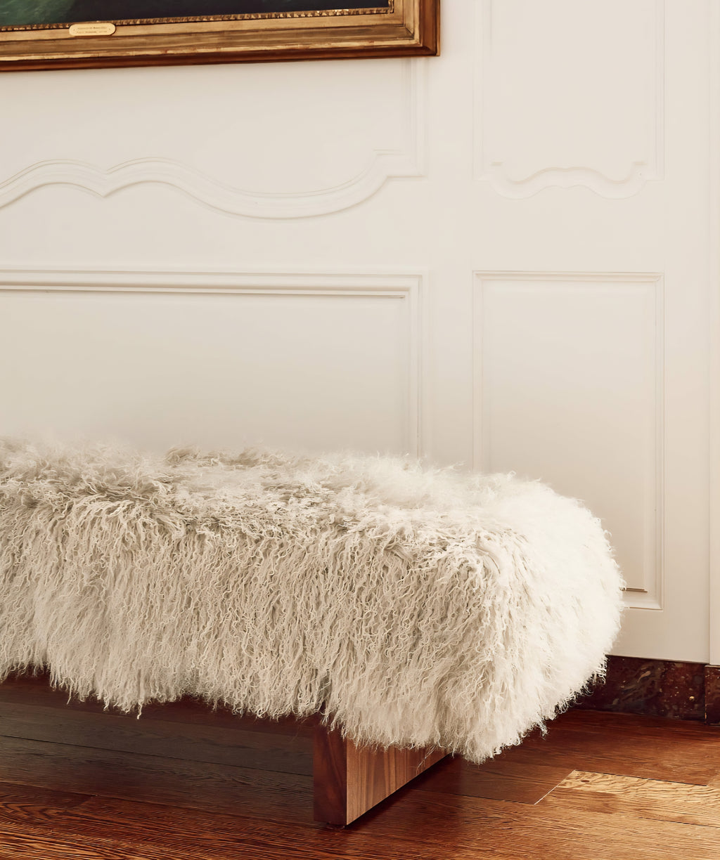 THE ONE × Socca — Sheepskin Upholstered Bench