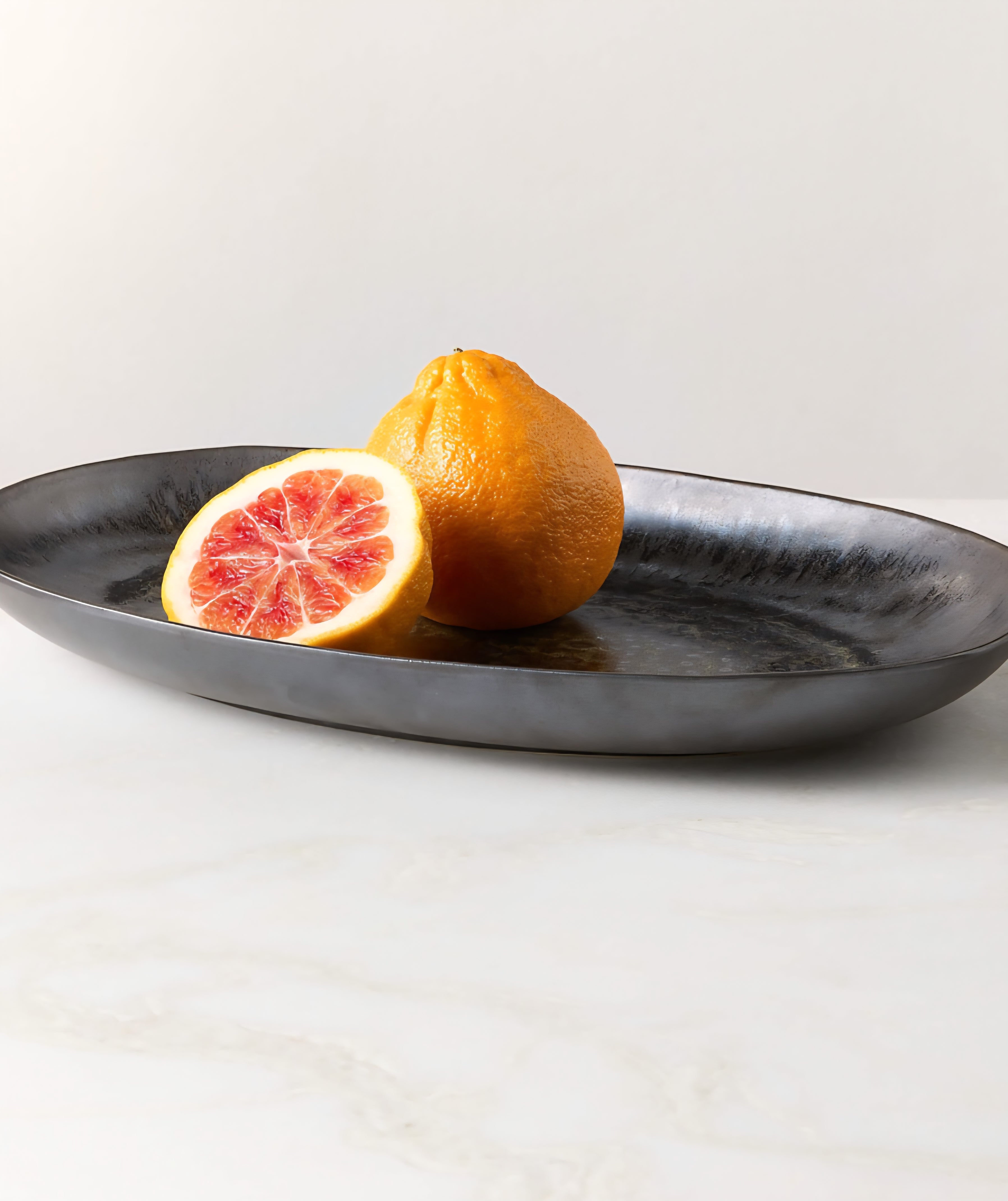 THE ONE × Drift — Oval Black Serving Platter with Reactive Glaze