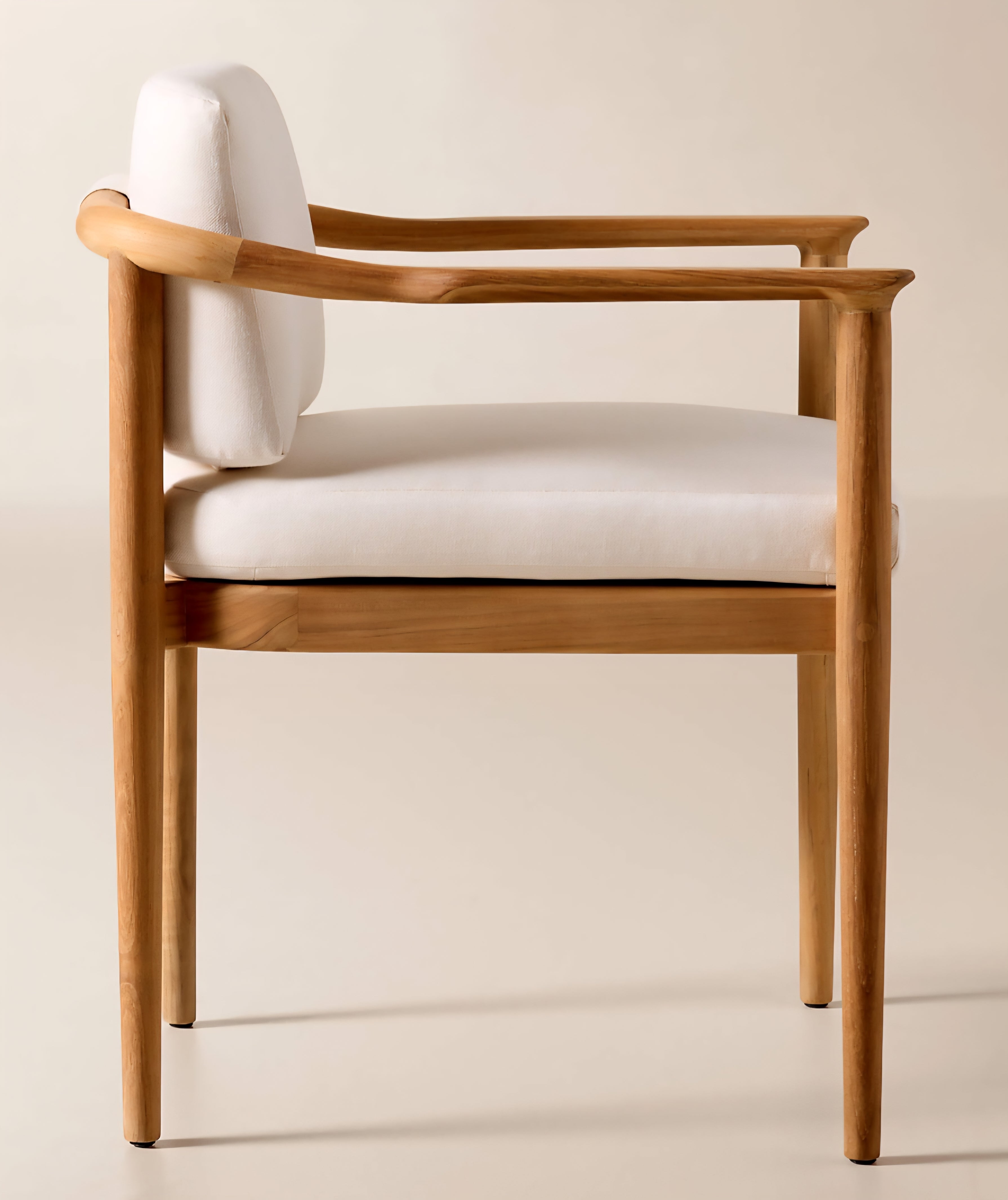 THE ONE × Tide — Teak Outdoor Dining Armchair with Ivory Sunbrella® Cushion