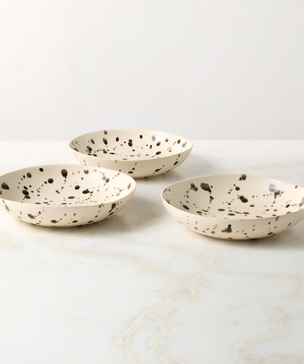 THE ONE × Harper — Black and White Splatter Soup & Pasta Bowls