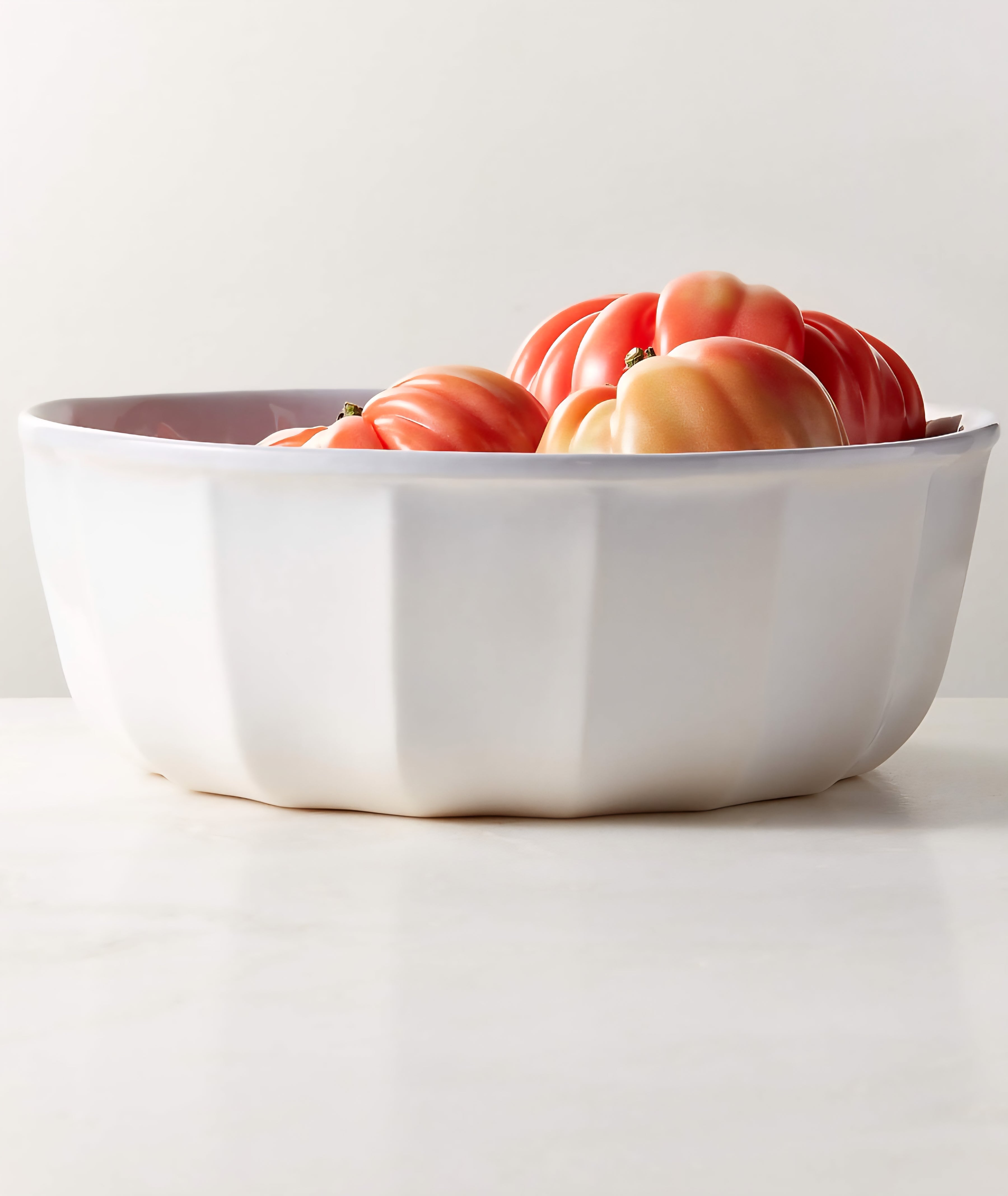 THE ONE × Goop — Cremieux White Ceramic Paneled Serving Bowl