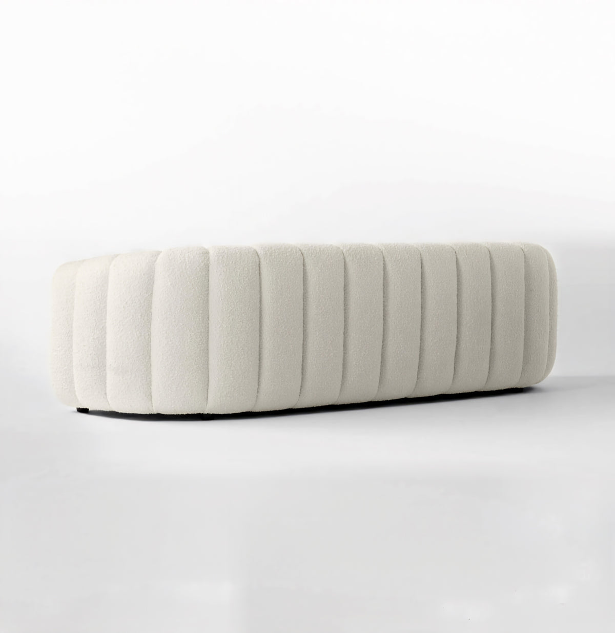 THE ONE × Fitz — Channeled White Boucle Loveseat