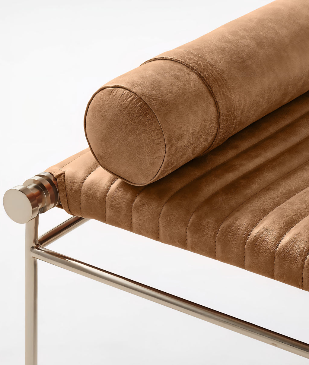THE ONE × La Strizza — Saddle Leather Bench with Bolster Pillows
