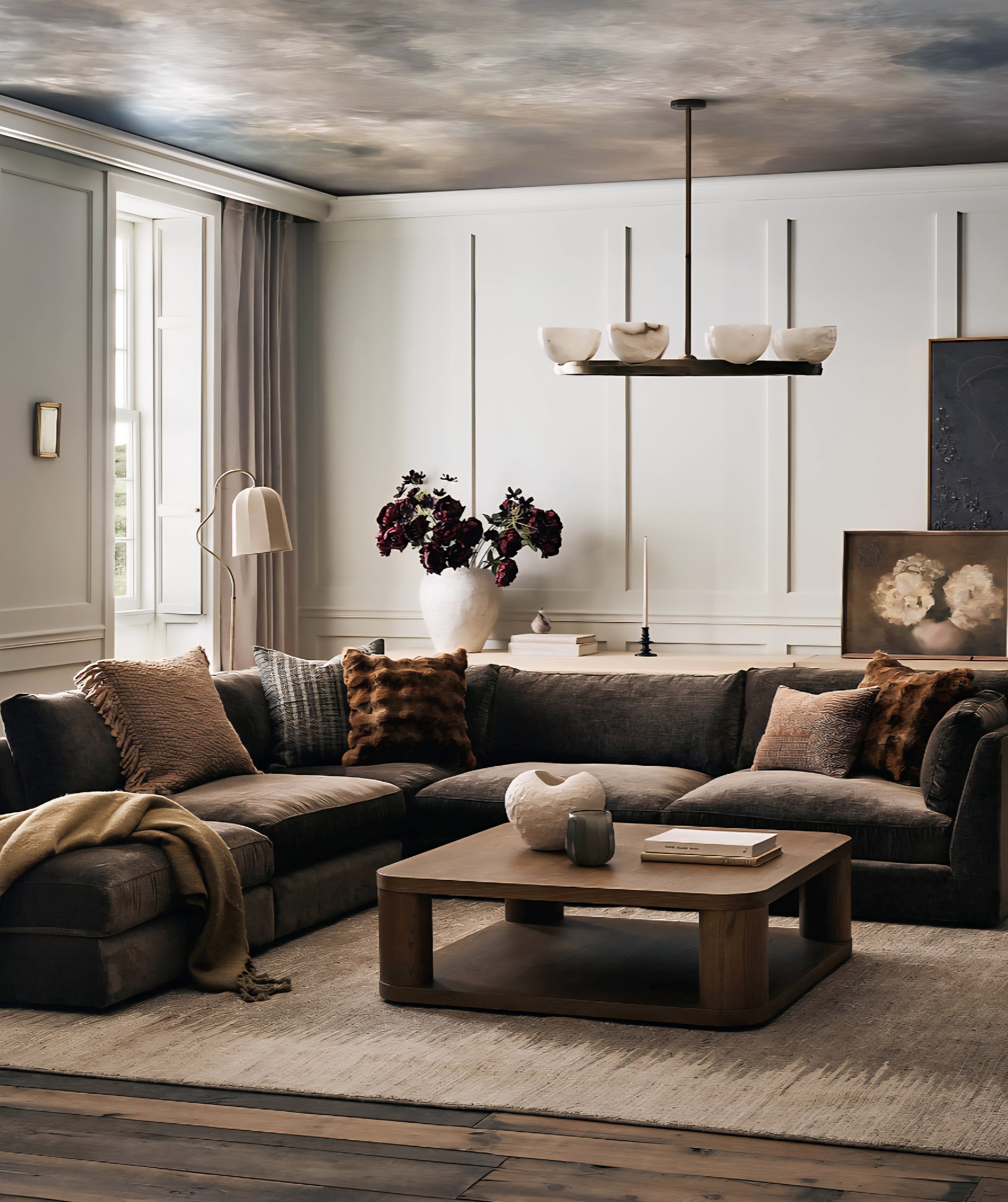 THE ONE × Ando — Alabaster and Brass Chandelier (35")