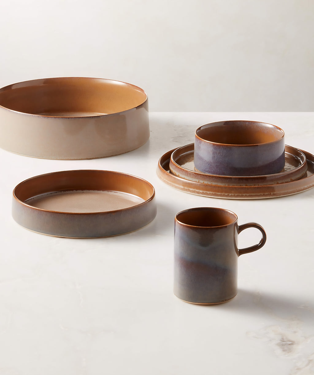 THE ONE × Prado — Reactive Glaze Salad & Dinner Plates