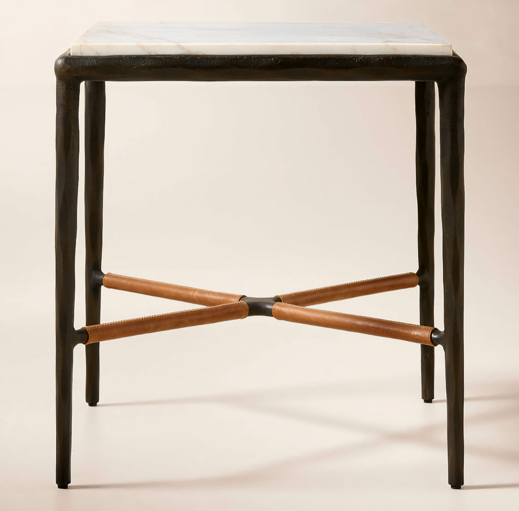 THE ONE × Kingsley — White Marble and Cast Metal Side Table