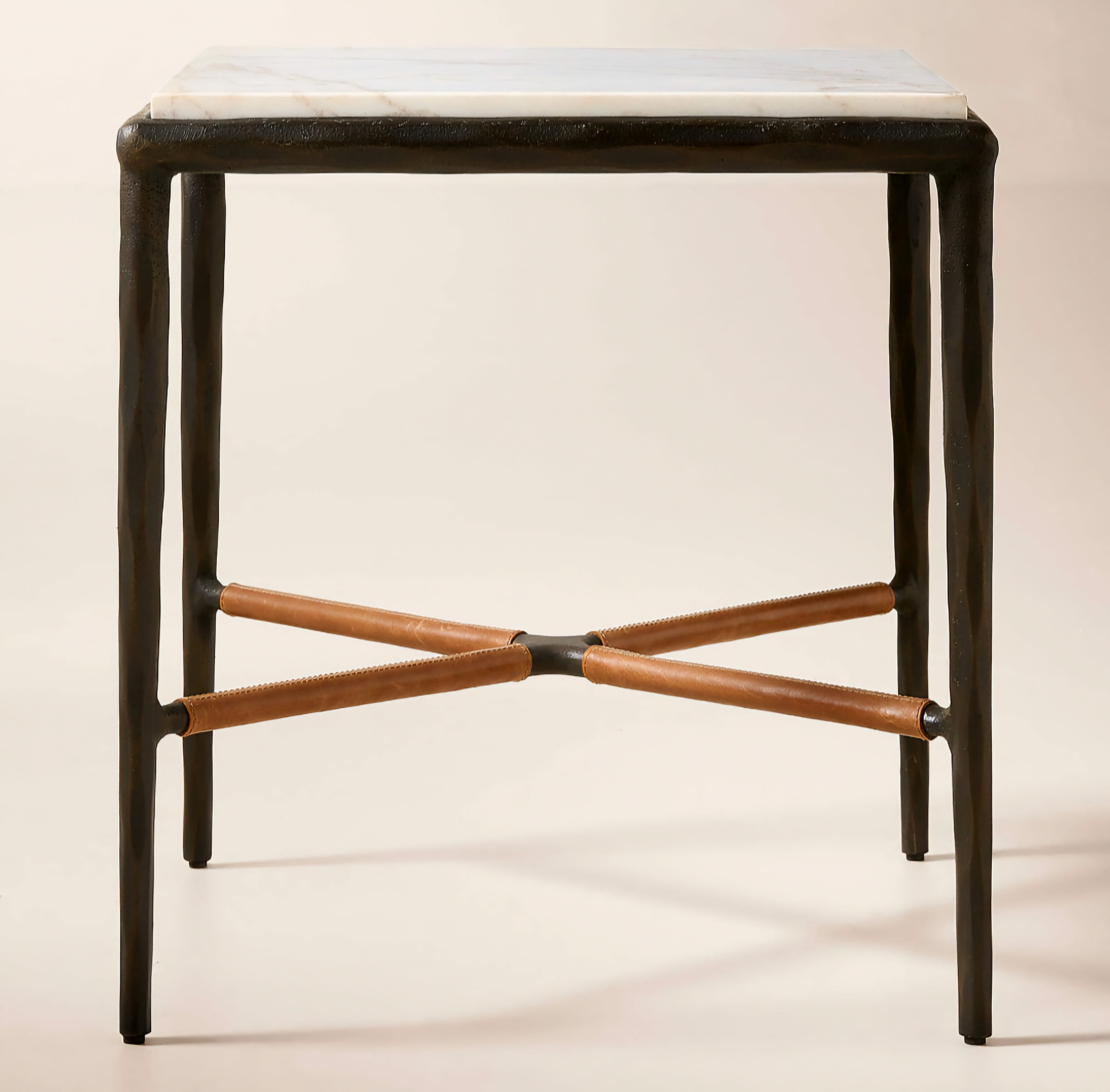 THE ONE × Kingsley — White Marble and Cast Metal Side Table