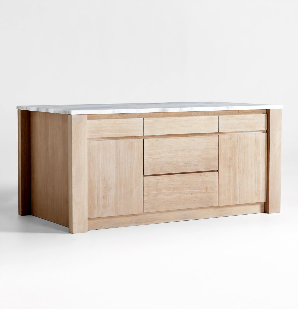 THE ONE × Terra — Marble Top Kitchen Island with Storage (78")