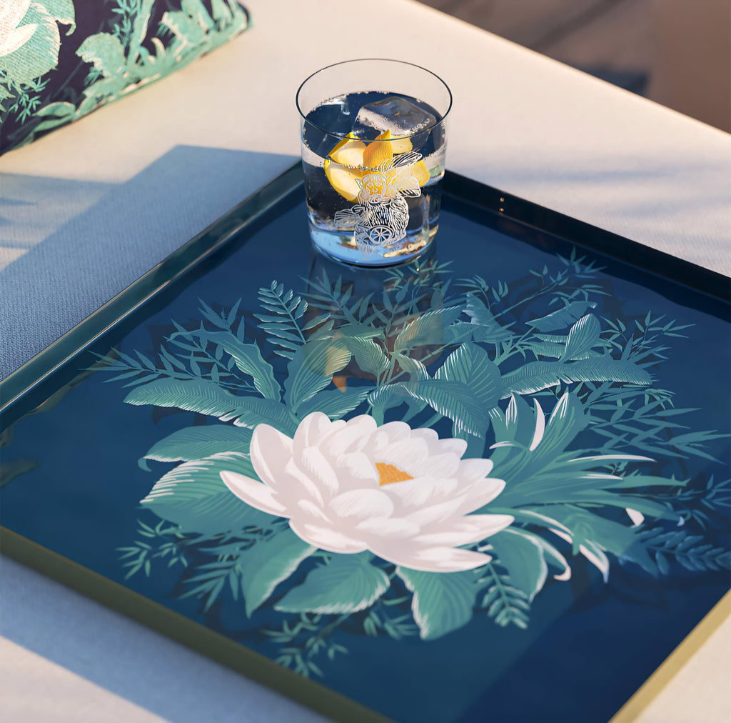 THE ONE × Lotus — Enamel Serving Tray (The White Lotus)
