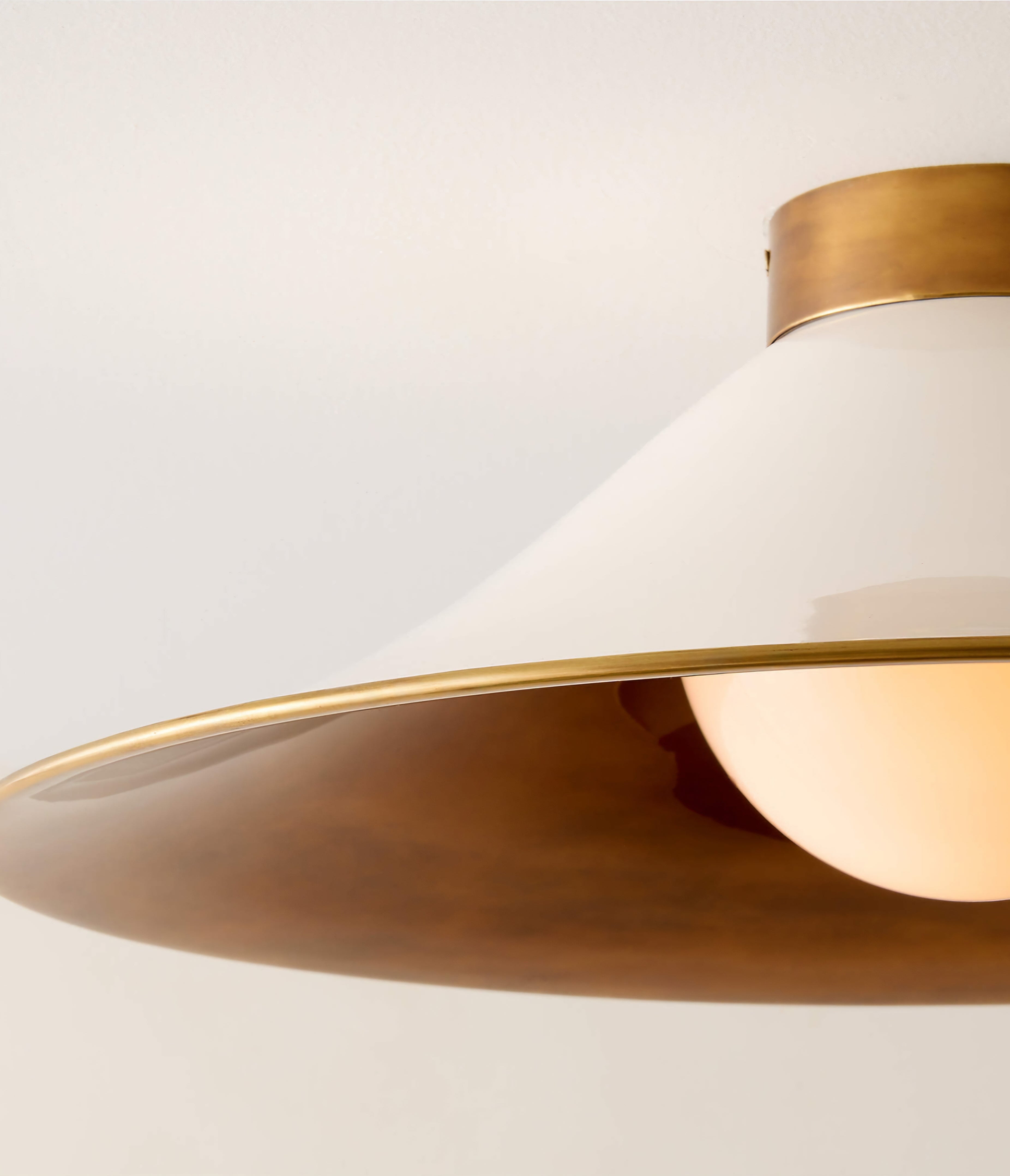 THE ONE × Tens — White Enamel Flush Mount Light