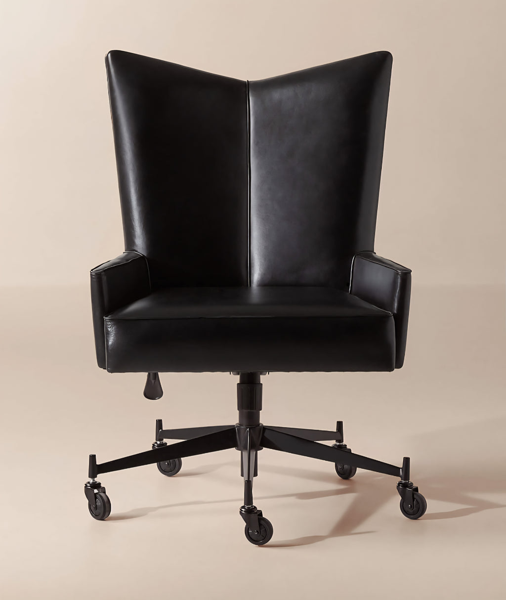 THE ONE × Bowtie — Black Leather Office Chair