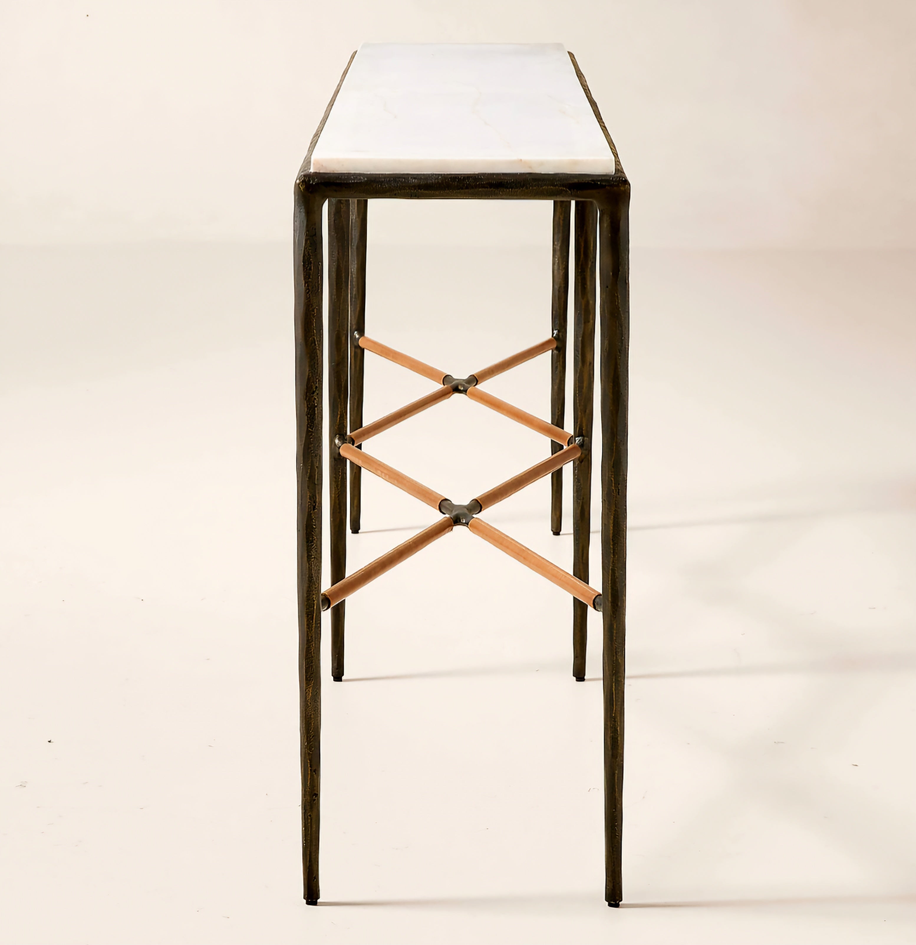 THE ONE × Kingsley — White Marble and Cast Metal Console Table