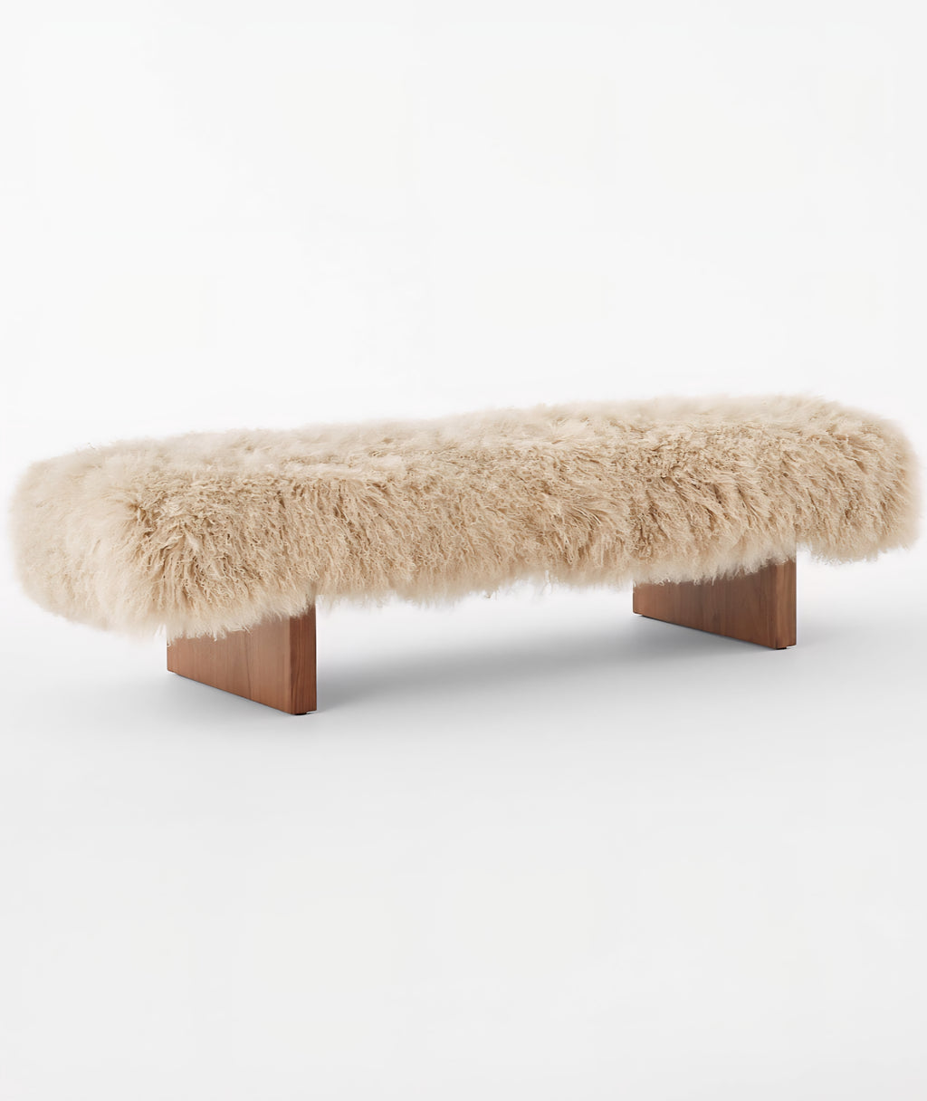 THE ONE × Socca — Sheepskin Upholstered Bench