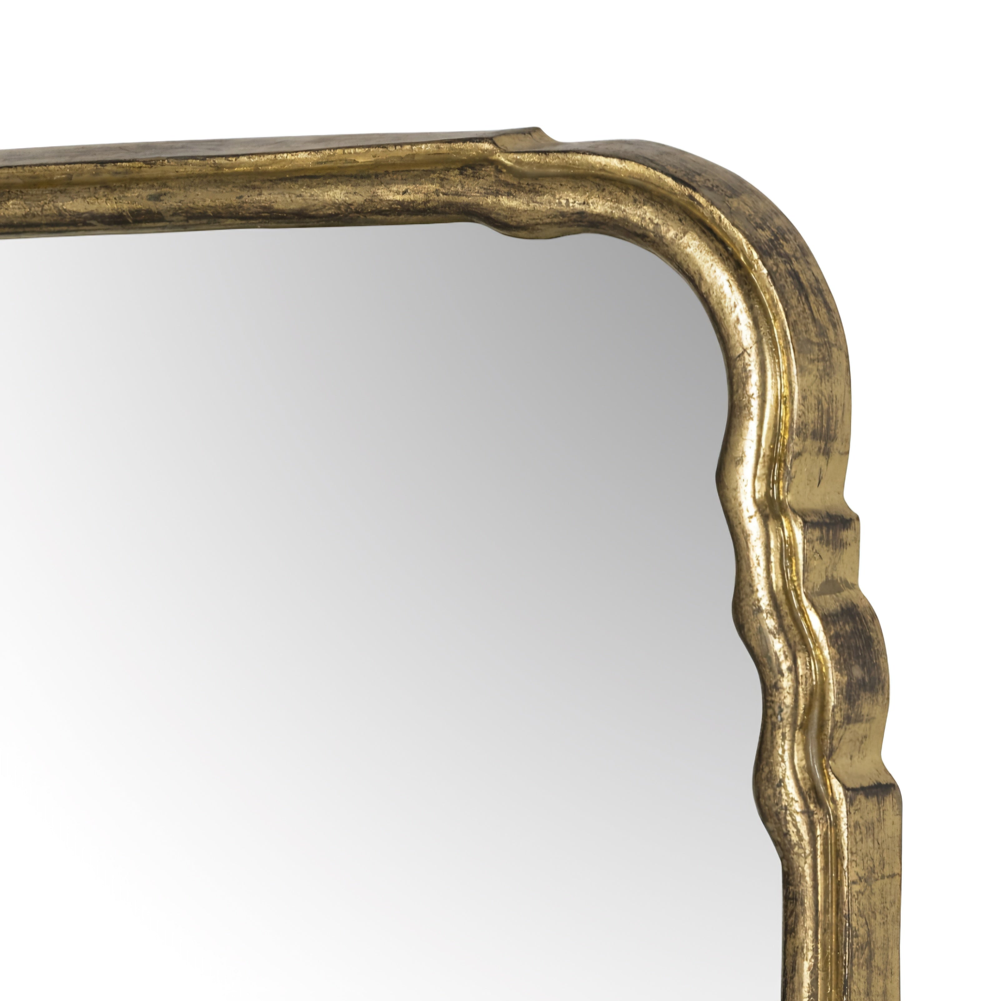 THE ONE × Amelie — Antique Brass Mantel Mirror 39.5" x 36"