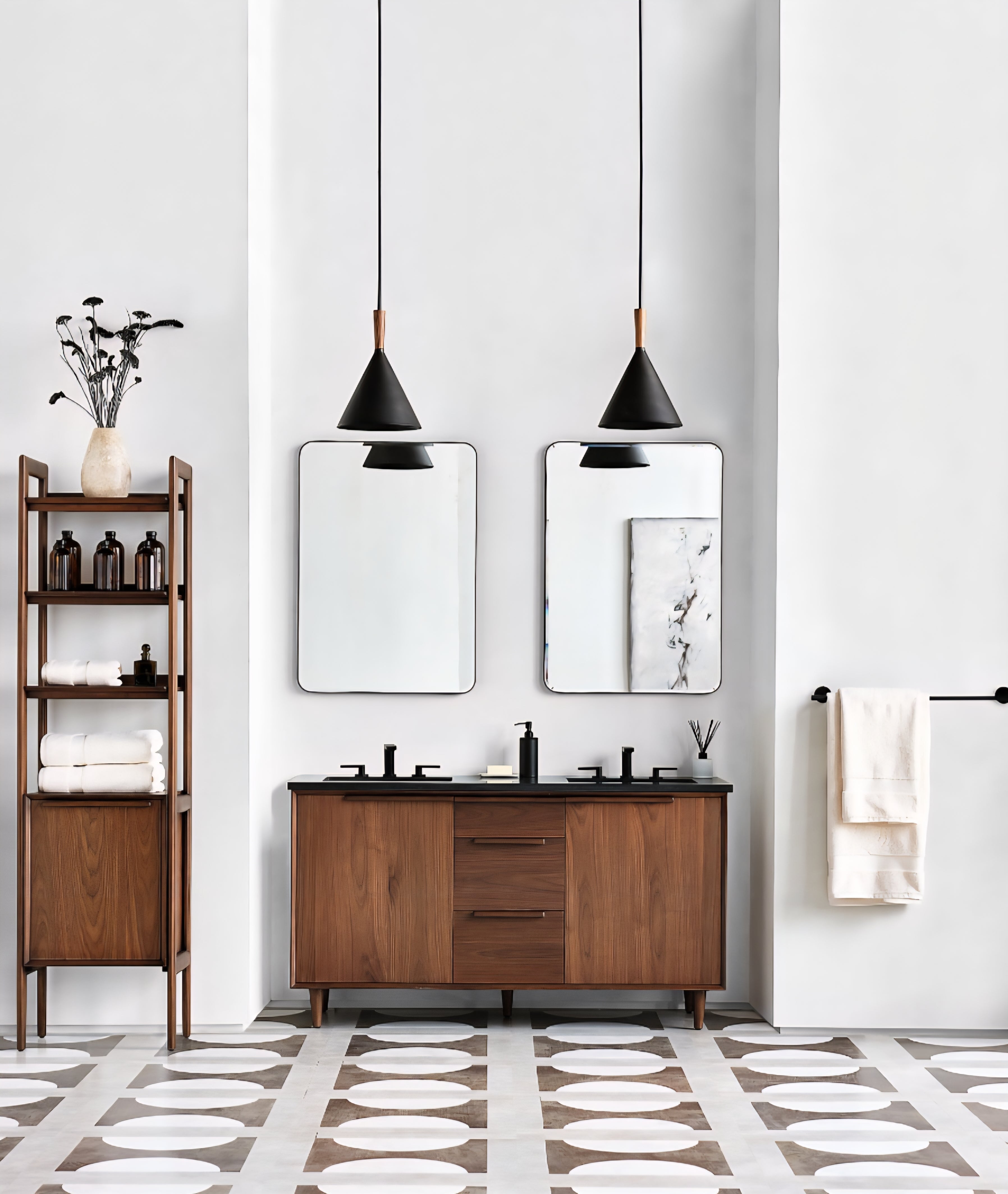THE ONE × Weston — Black Mid‑Century Modern Pendant Light (11")