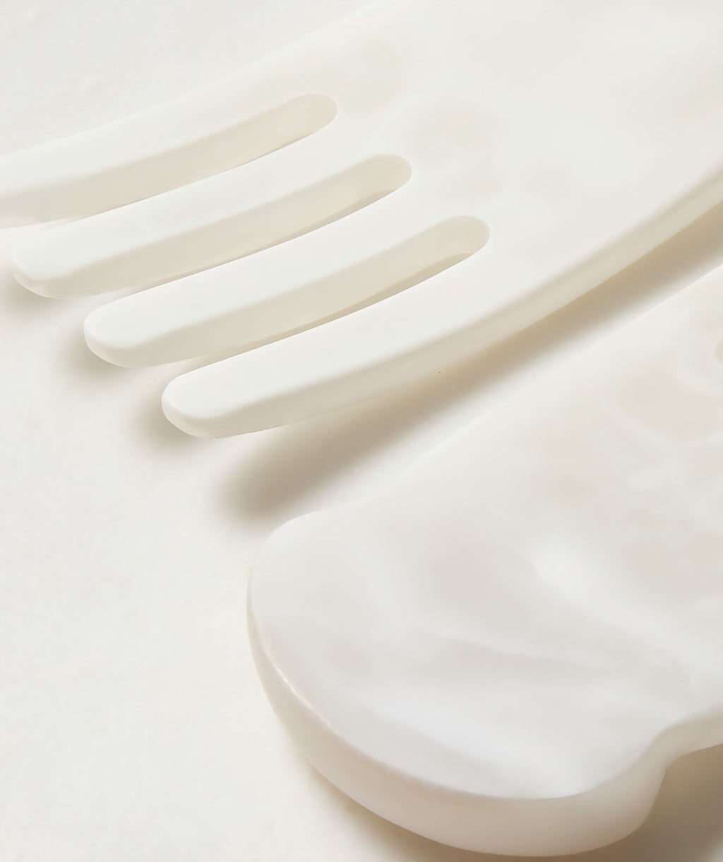 THE ONE × Radley — White Swirl Resin Salad Servers Set of 2