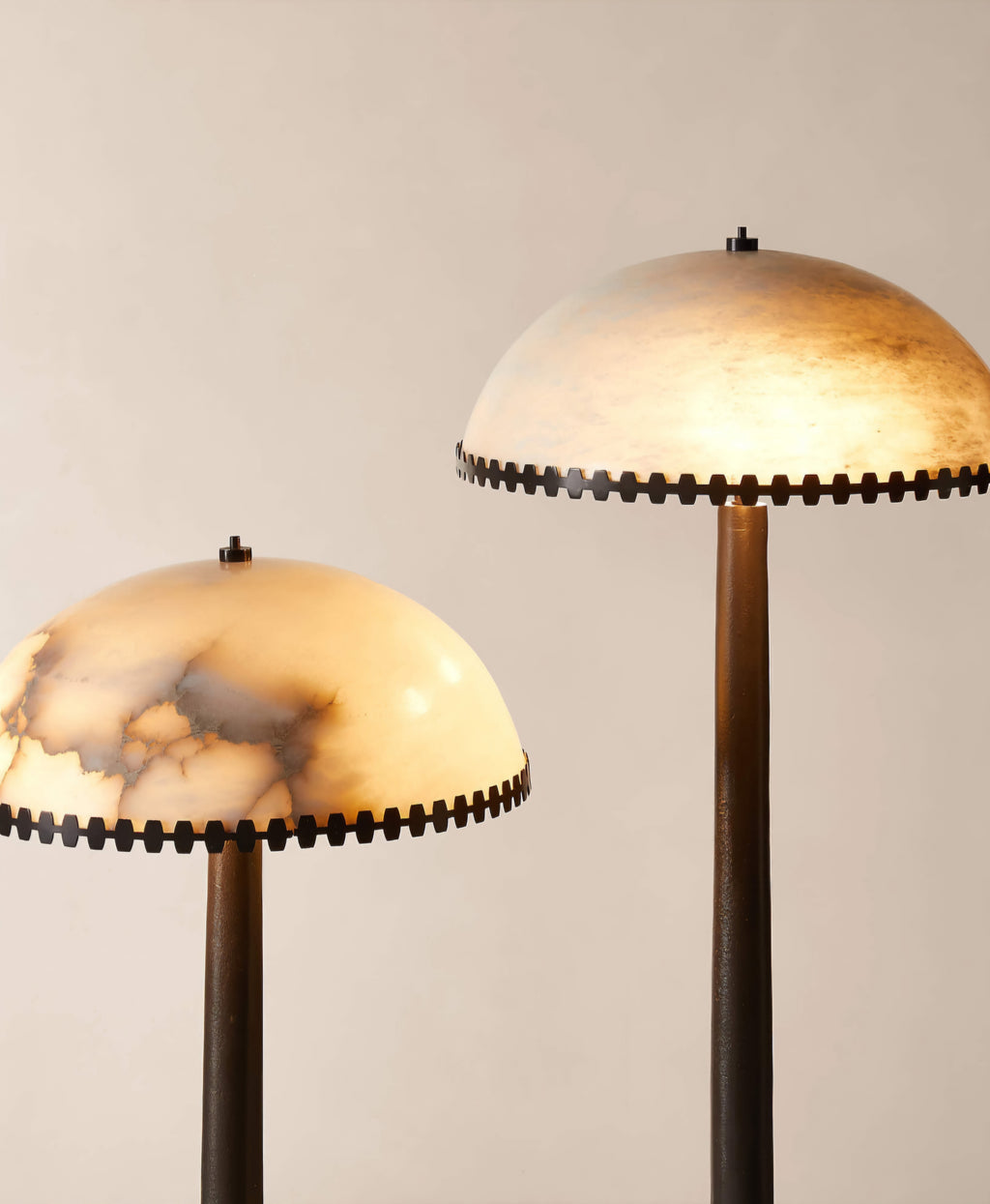 THE ONE × Oceana — Black Metal Floor Lamp with Alabaster Shade