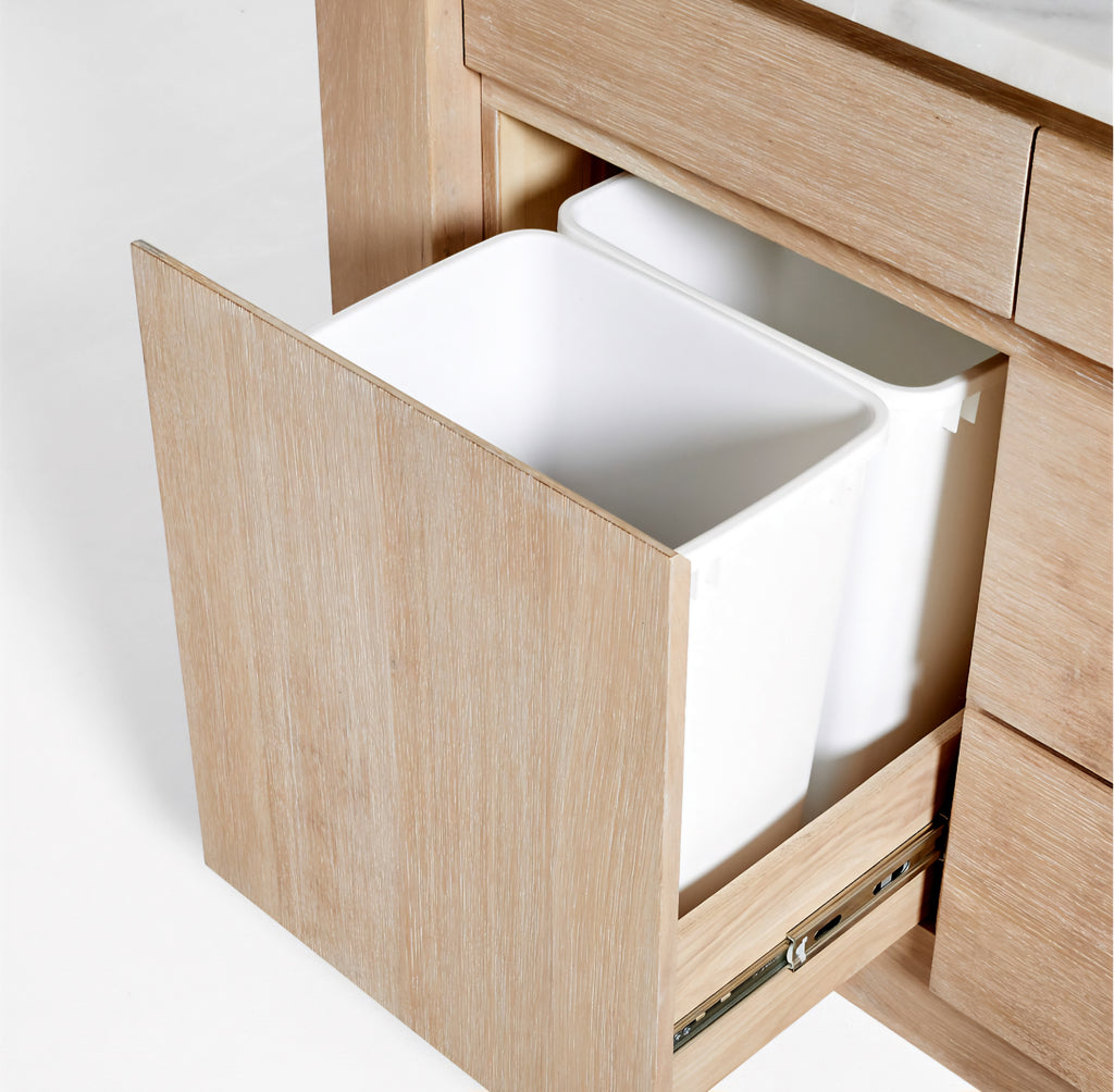 THE ONE × Terra — Marble Top Kitchen Island with Storage (78")