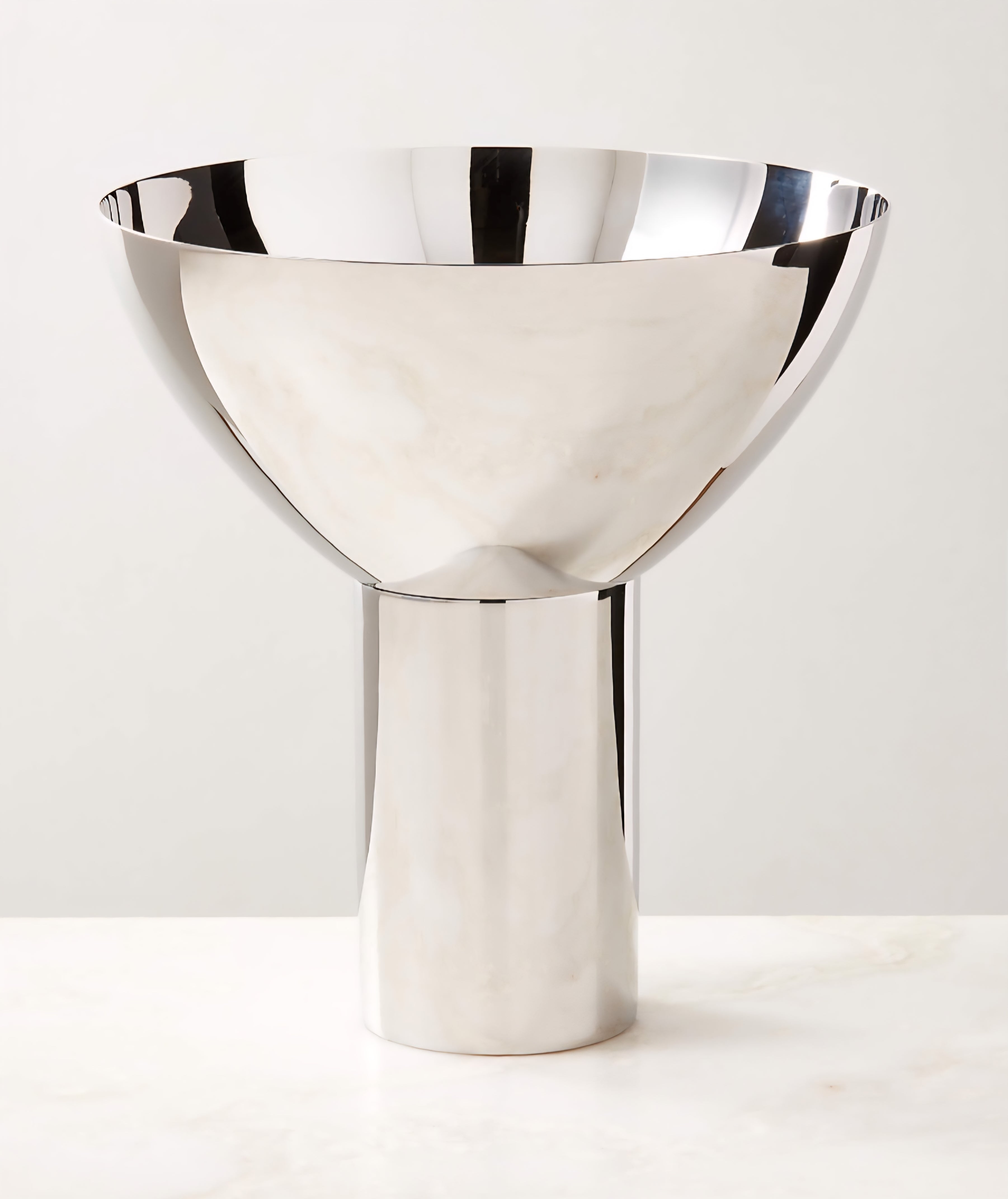THE ONE × Clyme — Polished Stainless Steel Pedestal Serving Bowl