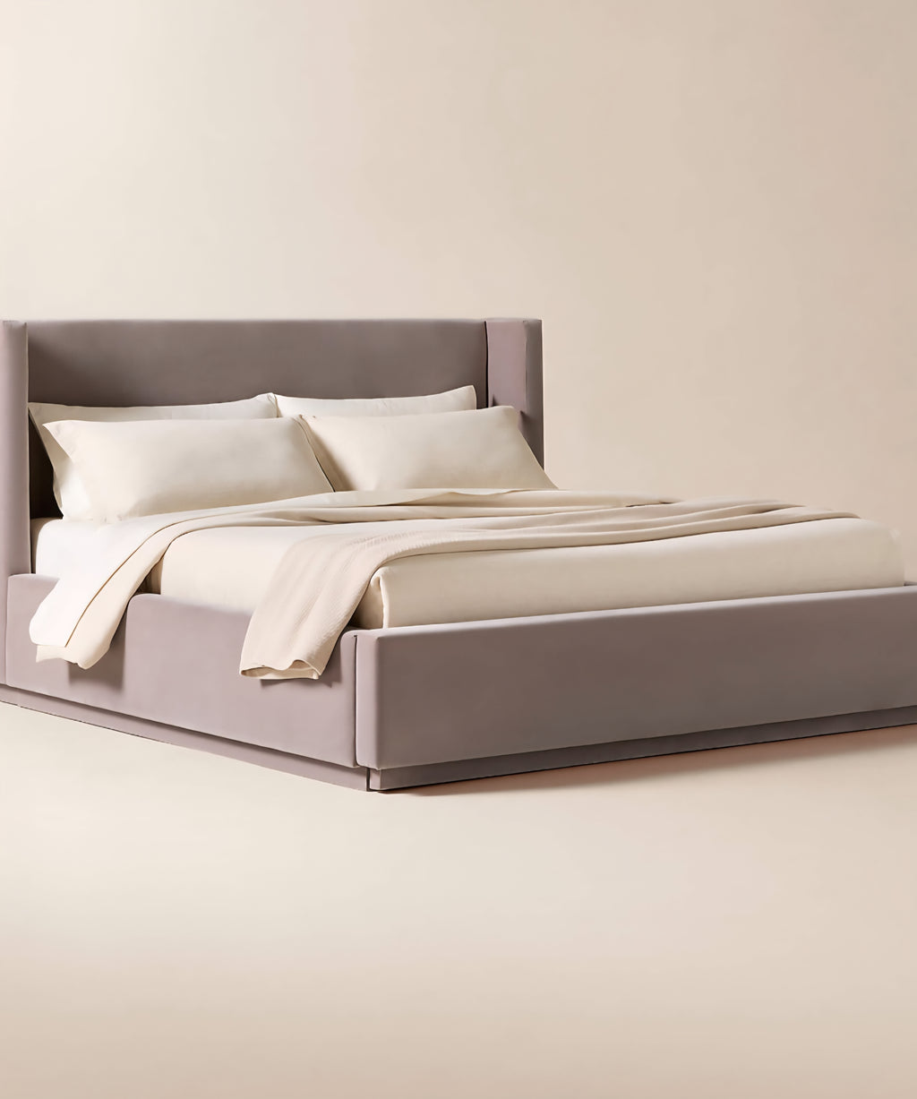 THE ONE × Russell — Velvet Upholstered Queen Storage Bed