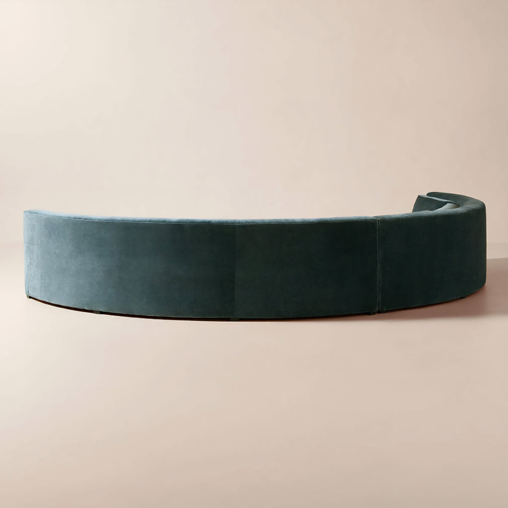 THE ONE × Sonora — Curved Blue Performance Velvet 
2-Piece Sectional.