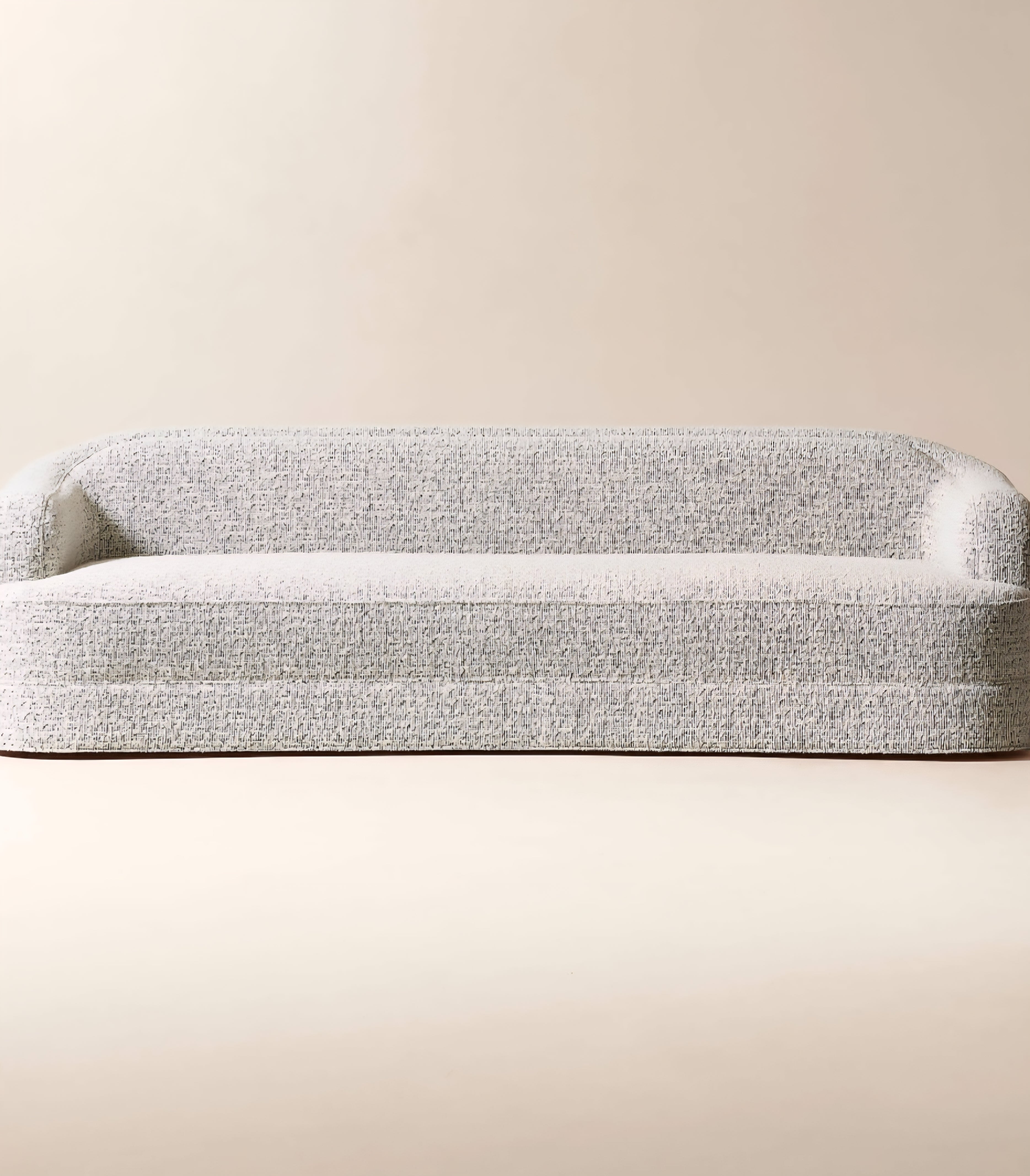 THE ONE × Mylene — Black and White Boucle Curved Sofa by goop