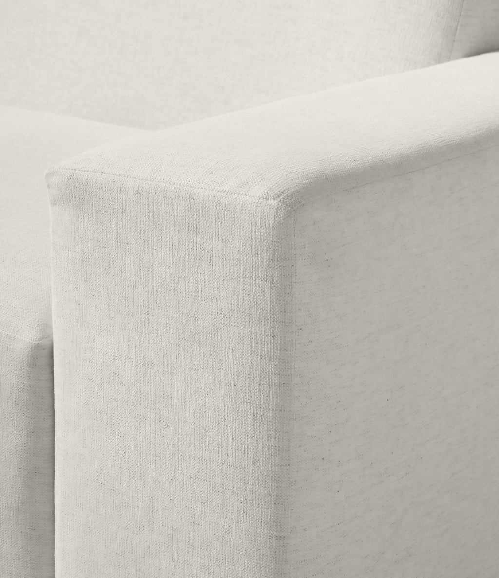 THE ONE × Faible — 6-Piece U-Shaped White Performance Linen Standard Depth Sectional Sofa with Right Arm
