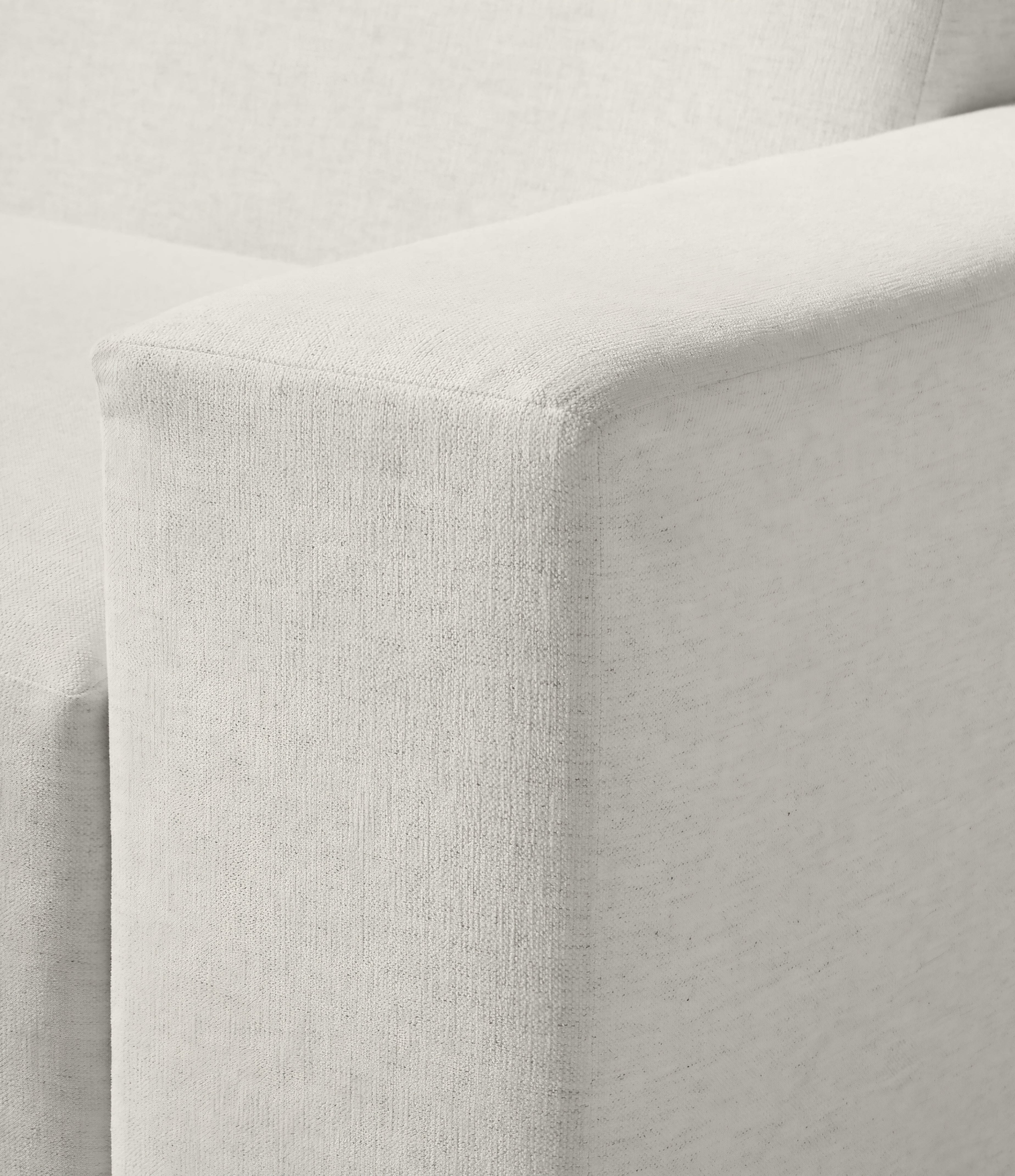 THE ONE × Faible — 6-Piece U-Shaped White Performance Linen Standard Depth Sectional Sofa with Right Arm