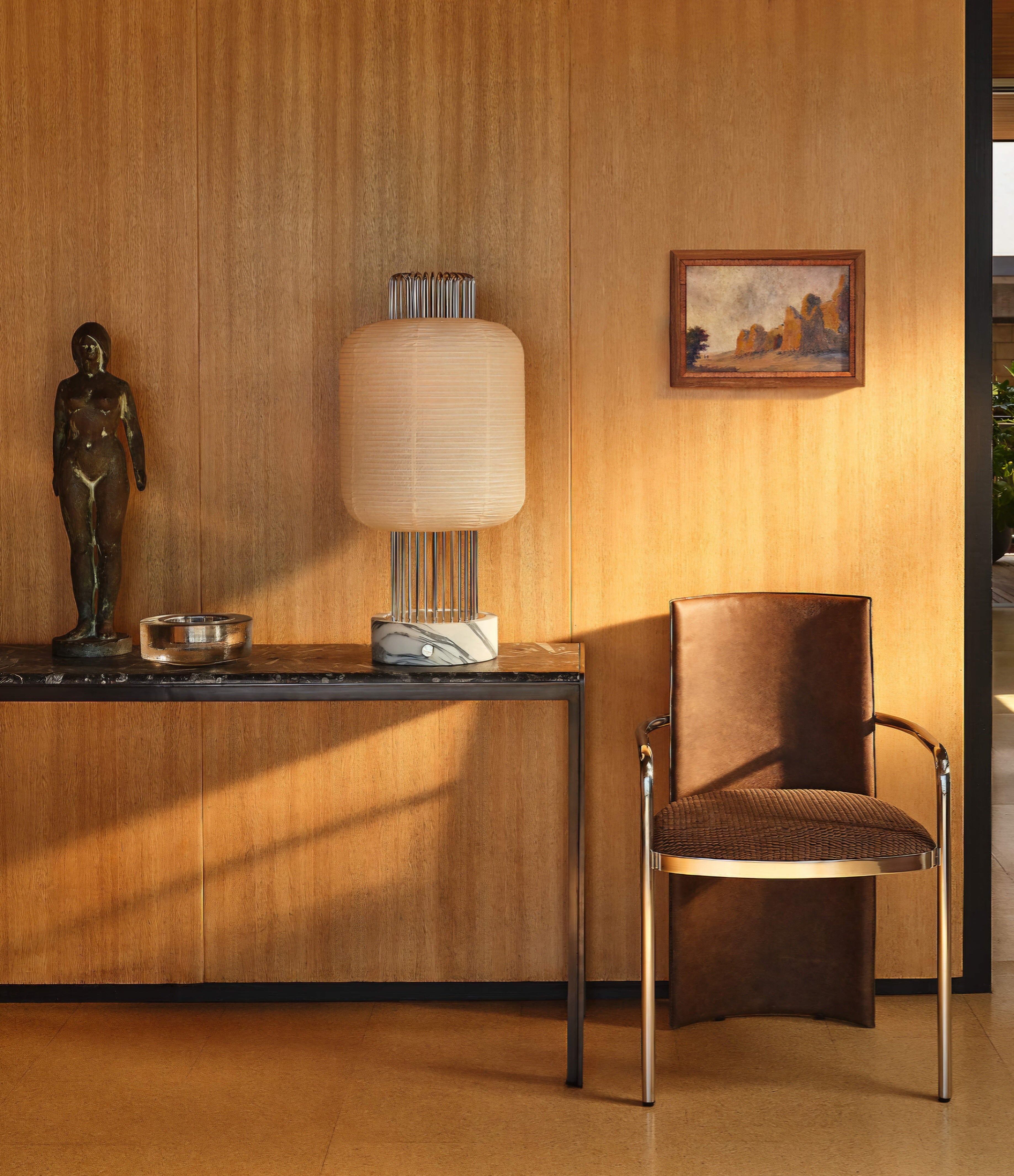 THE ONE × Nagara — Rice Paper Table Lamp with White Marble Base