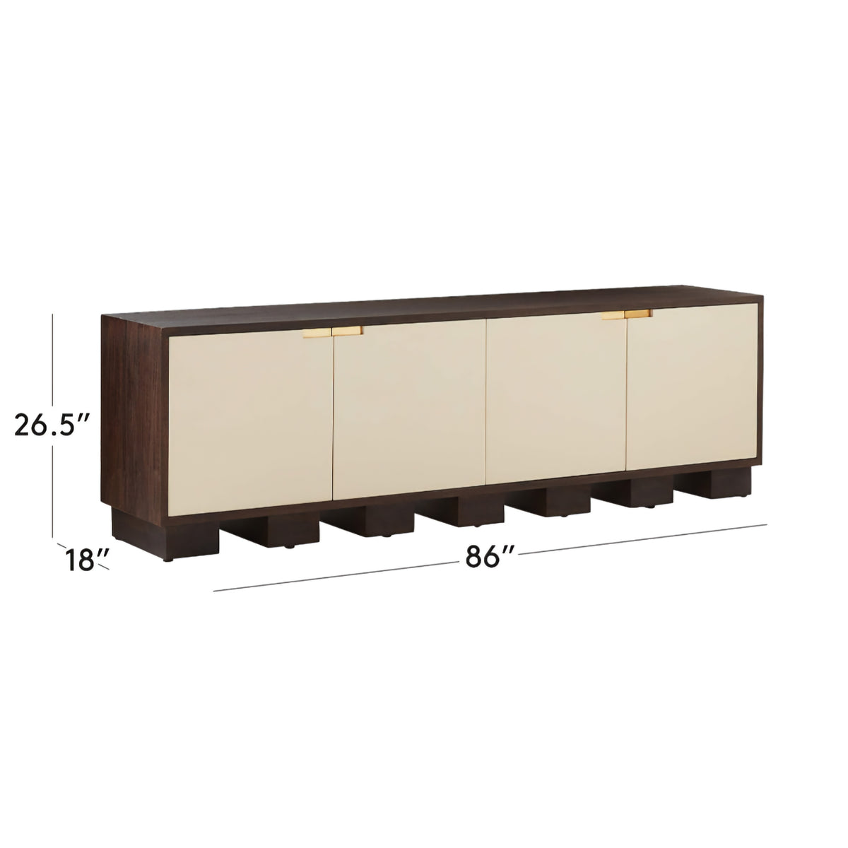 THE ONE × Moti — Brown and White Wood Media Console