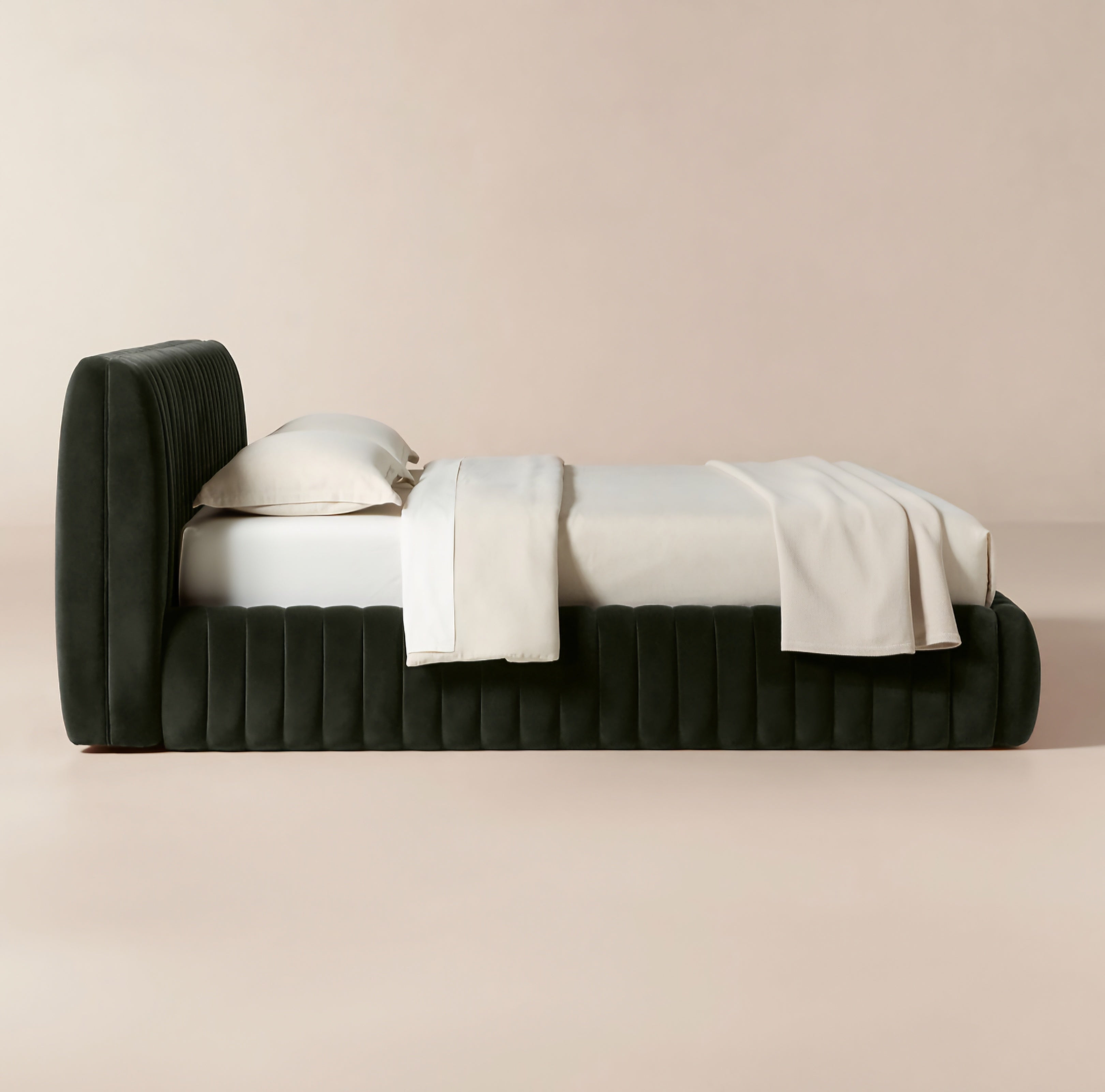 THE ONE × Wolcott — Channeled Mink Velvet King Bed