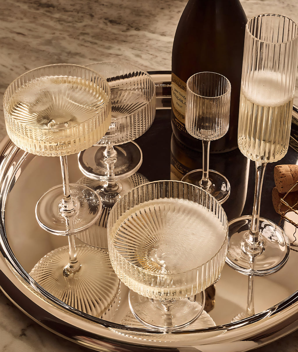 THE ONE × Piero — Round Polished Stainless Steel Serving Tray