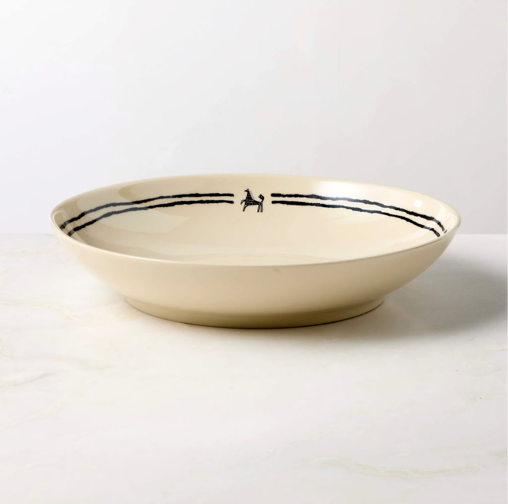 THE ONE × Corvo — White and Black Patterned Serving Bowl