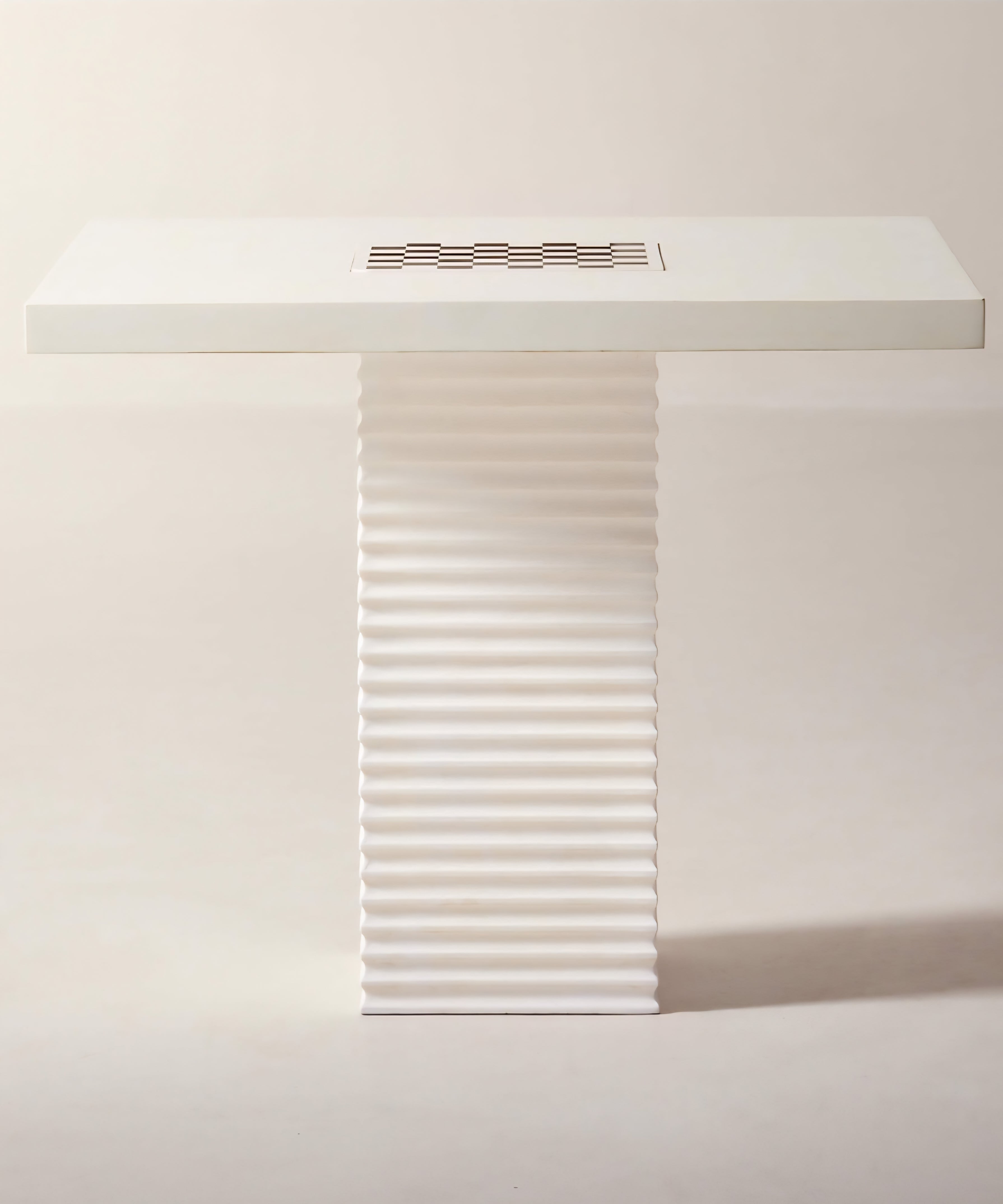 THE ONE × Check — White Swirled Resin Game Table