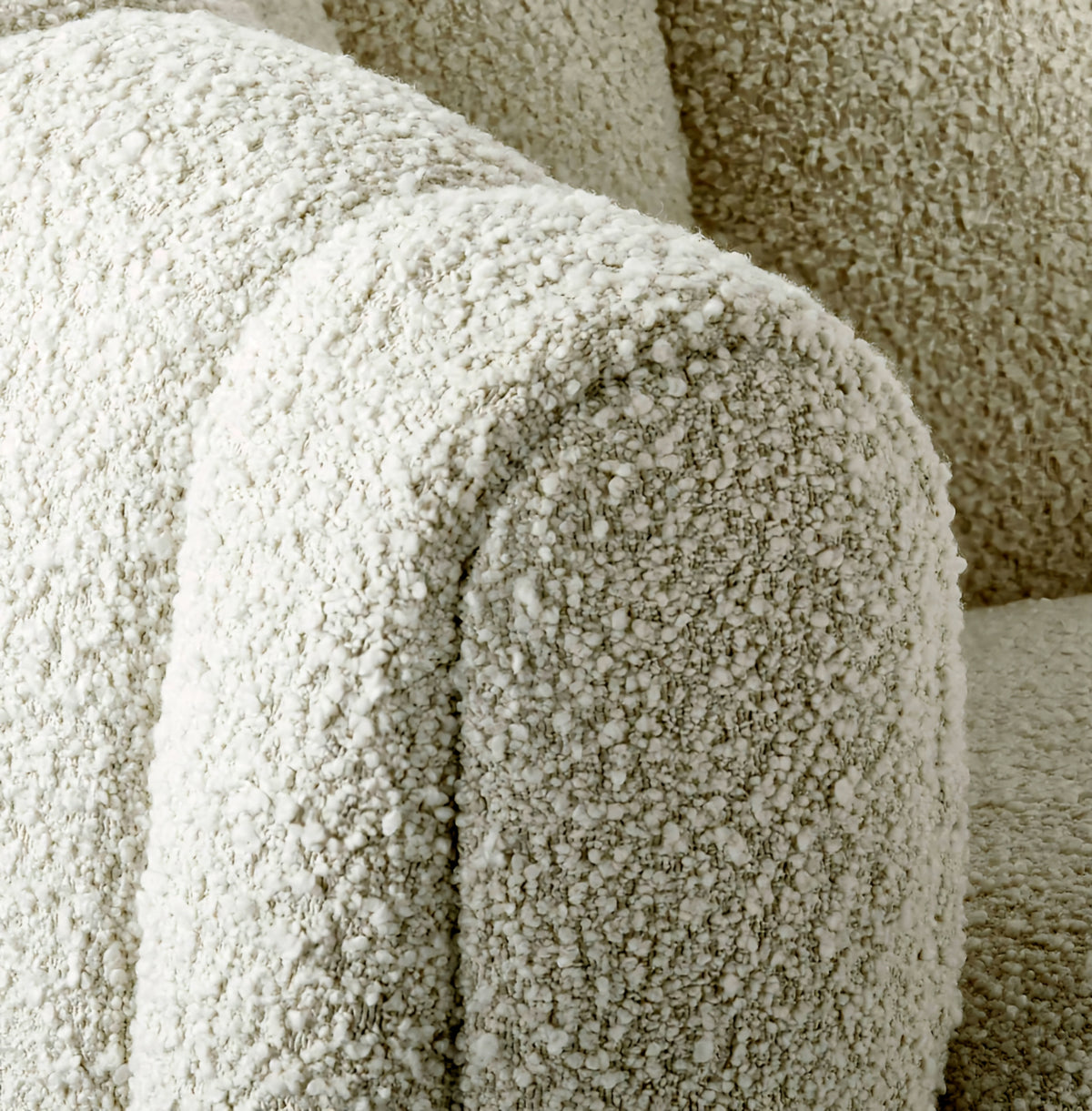 THE ONE × Fitz — Channeled White Boucle Loveseat